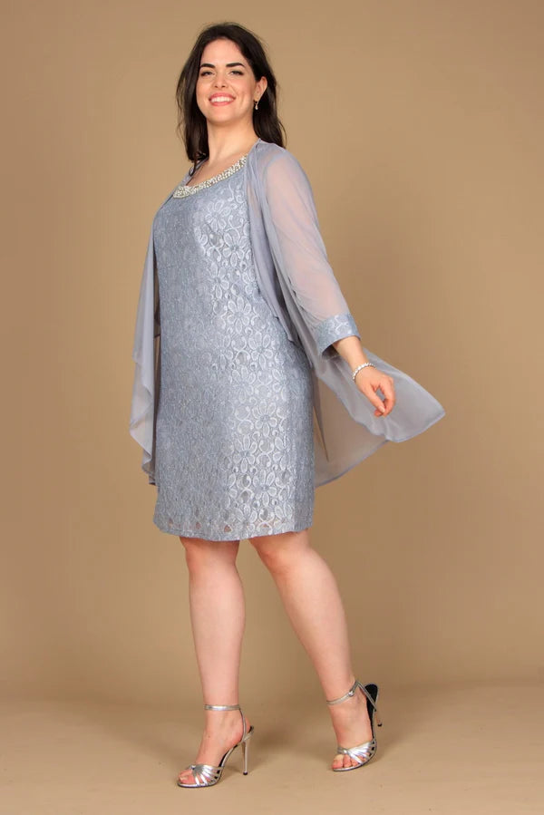 Short Sleeveless Dress Plus Size R&M Richards 2208W