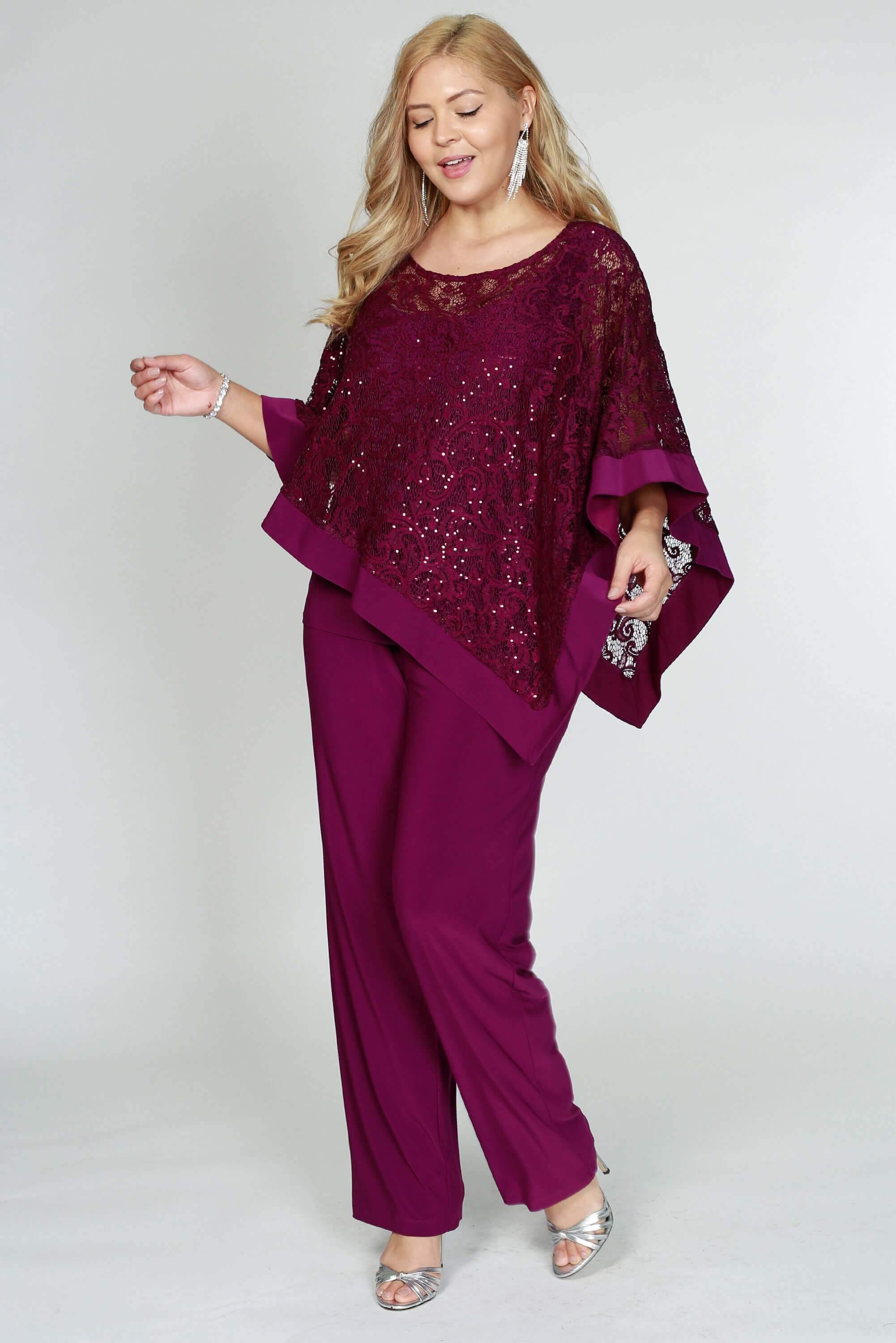 R&M Richards Plus Size Formal Cape Pant Suits - The Dress Outlet R&M Richards