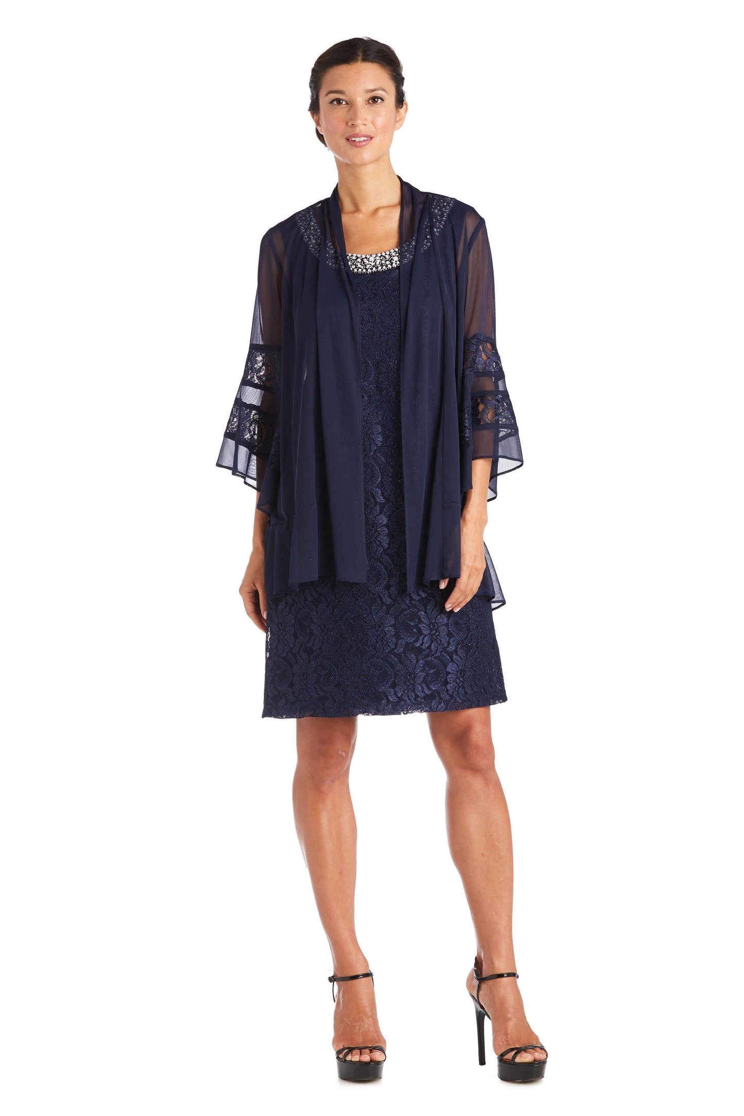 R&M Richards Chiffon Jacket Formal Dress 2421 - The Dress Outlet