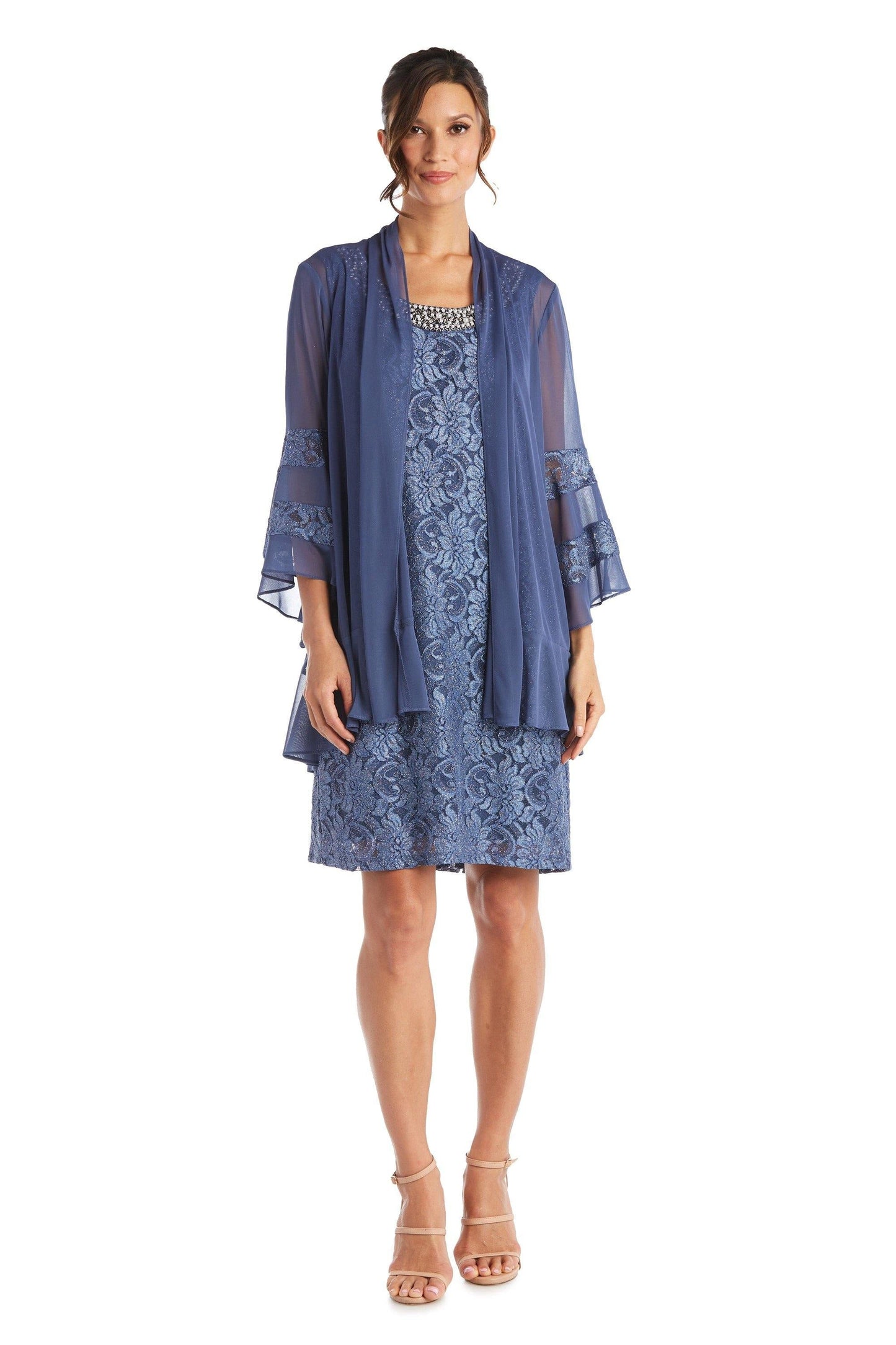 R&M Richards Chiffon Jacket Formal Dress 2421 - The Dress Outlet