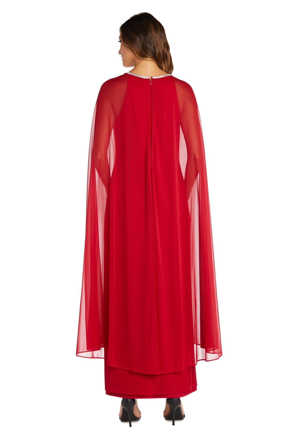 R&M Richards 2487W Plus Size Maternity Long Formal Cape Gown