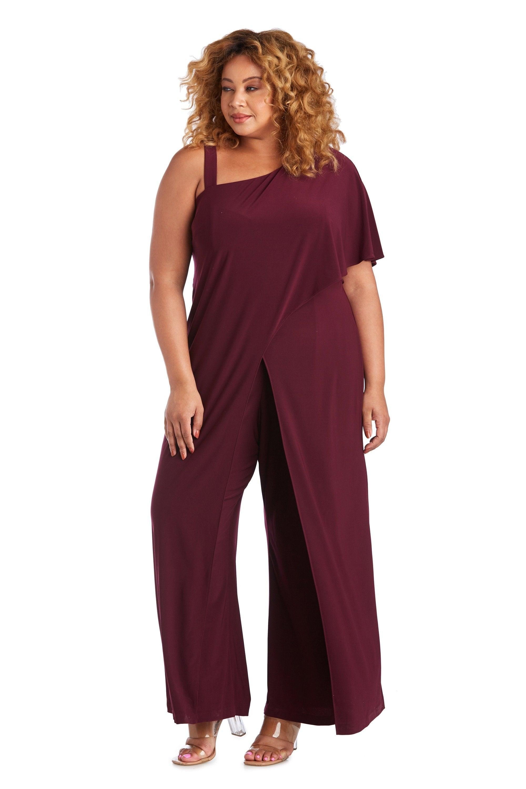 Merlot R&M Richards 3130W Formal Plus Size Jumpsuit for $74.99