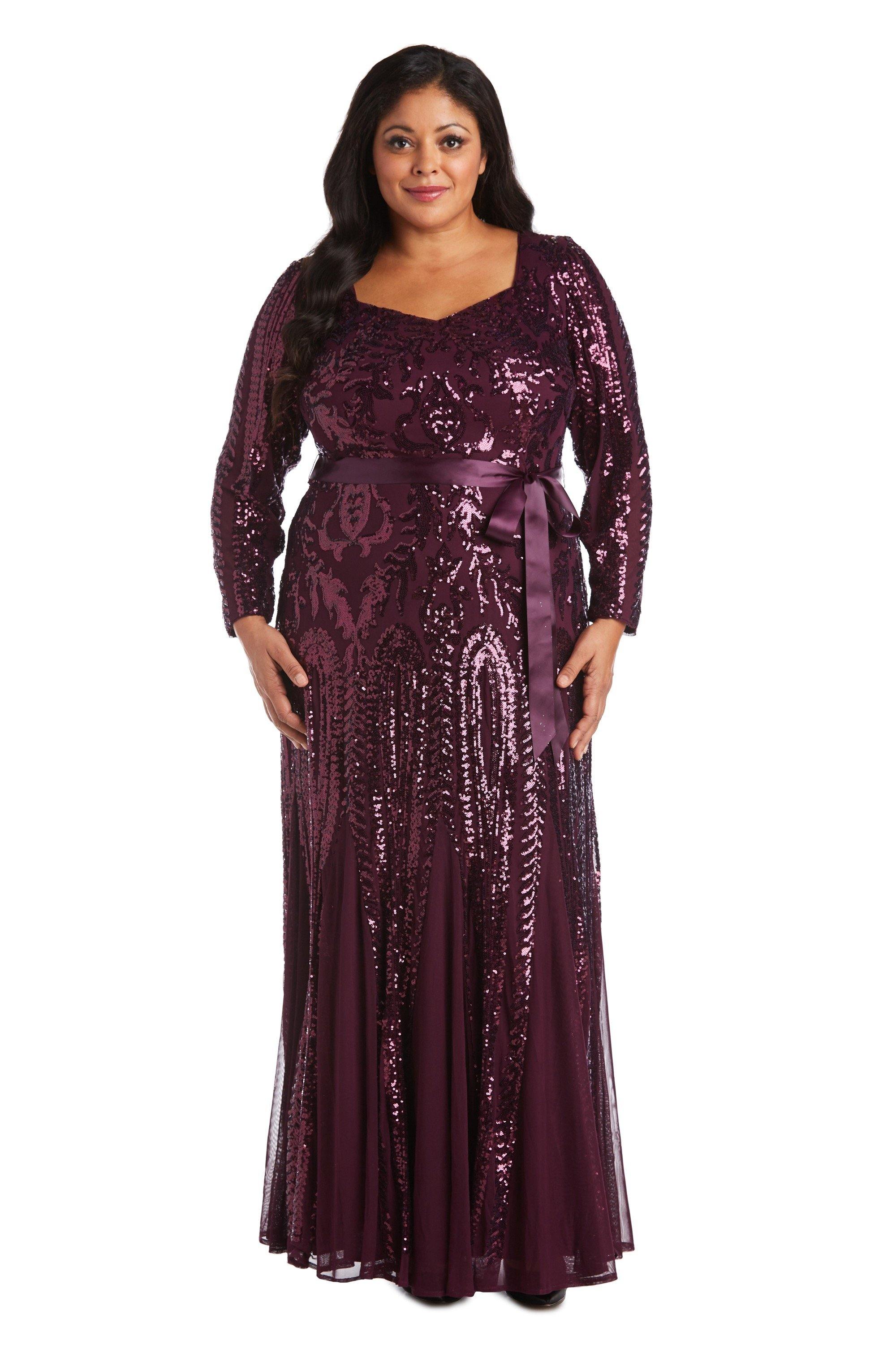 R&M Richards Long Plus Size Evening Dress 5623W - The Dress Outlet
