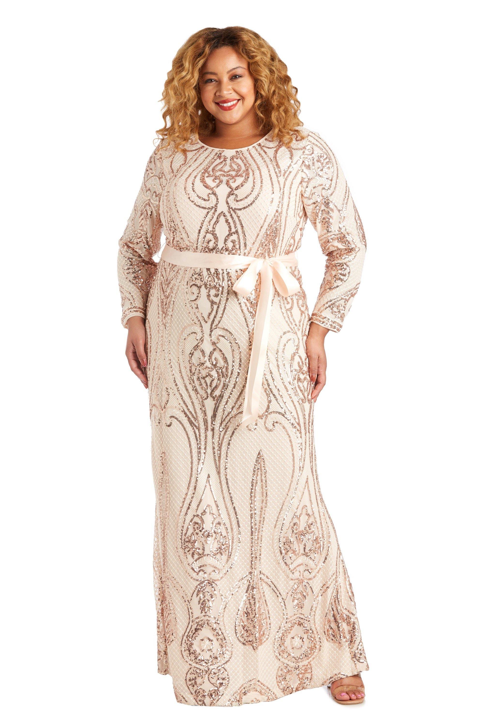R&M Richards Long Plus Size Evening Dress 5726W - The Dress Outlet