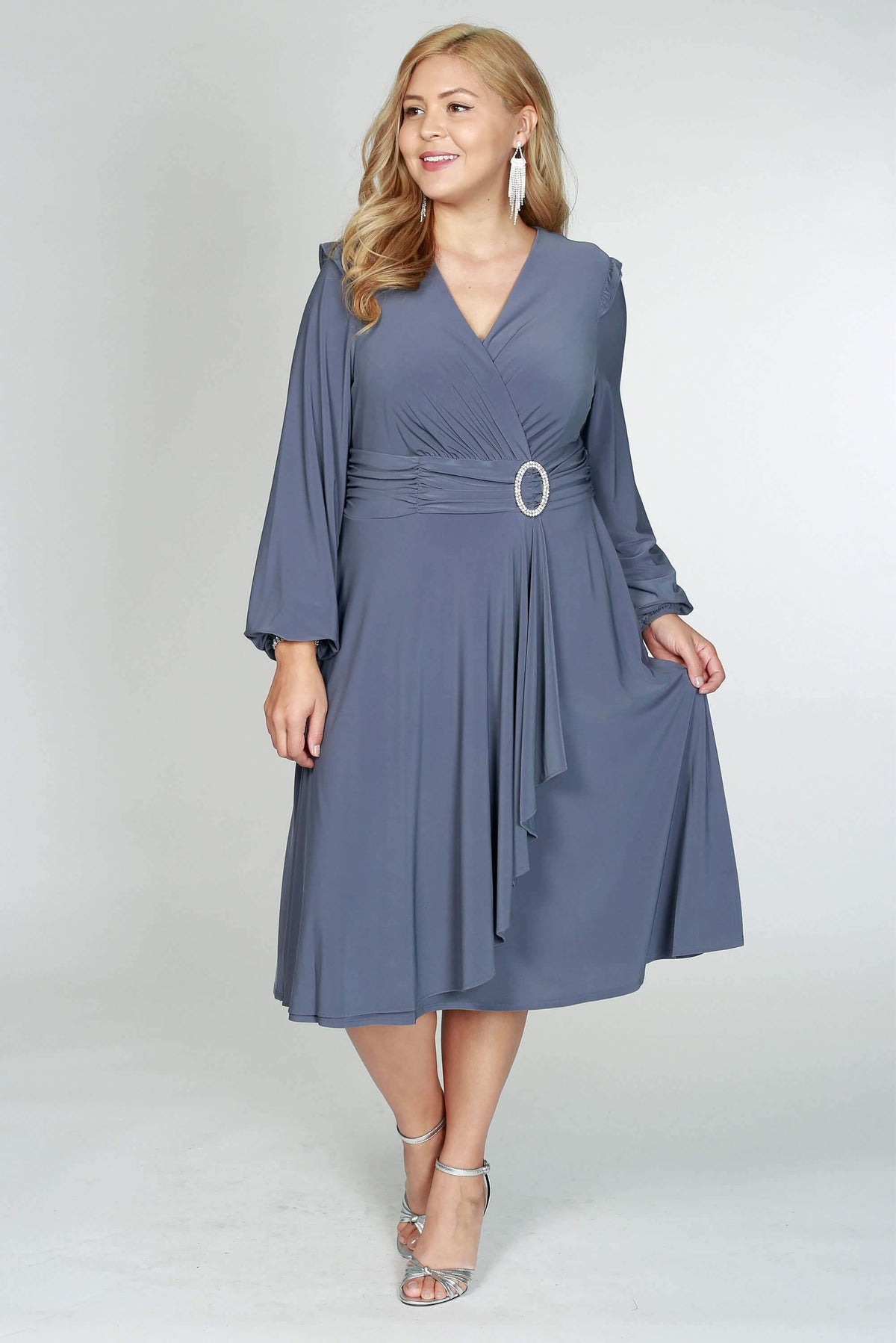 R&M Richards Short Cocktail Long Sleeve Dress - The Dress Outlet R&M Richards