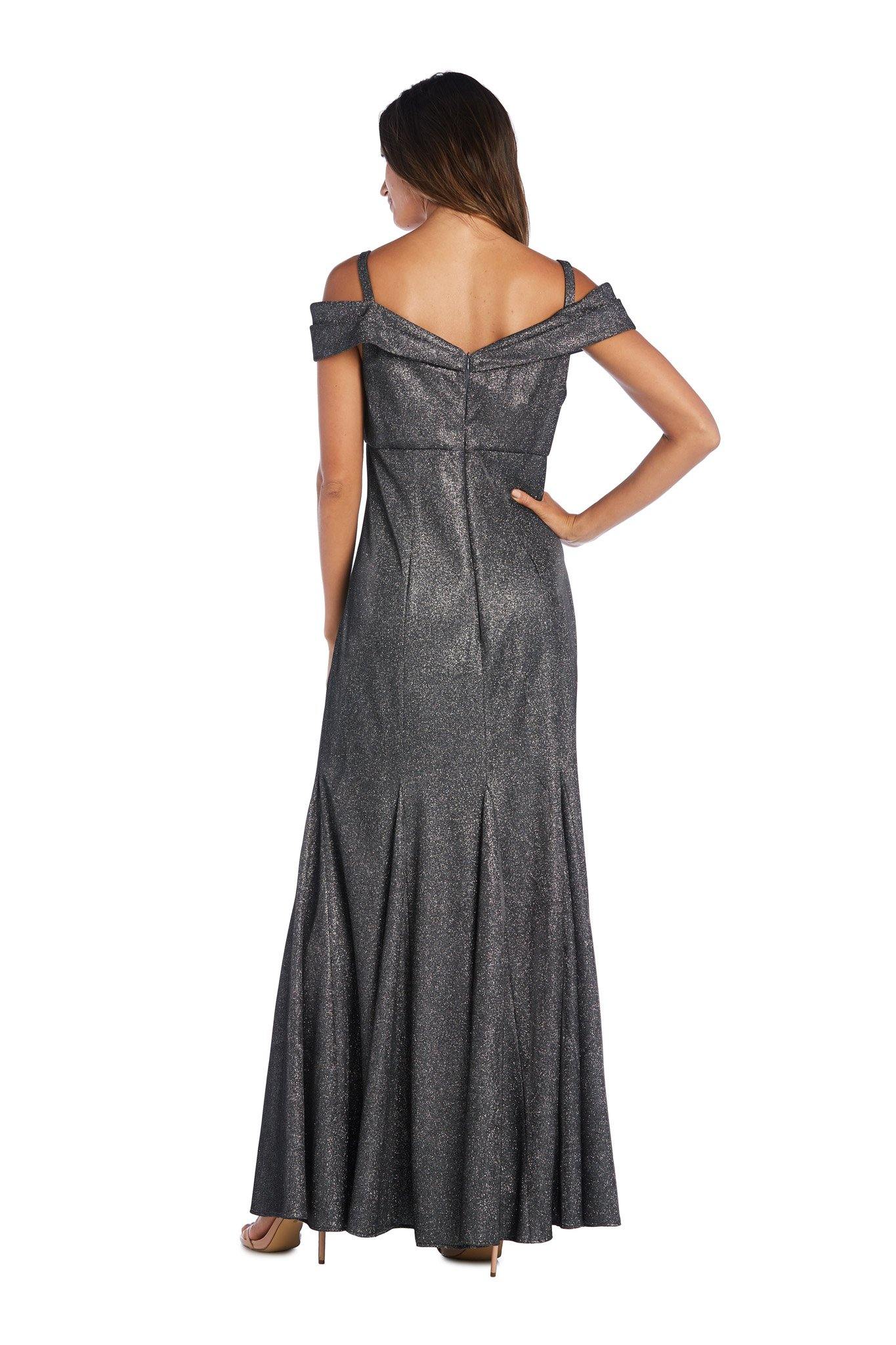 R&M Richards Evening Long Formal Metallic Dress 5759 - The Dress Outlet