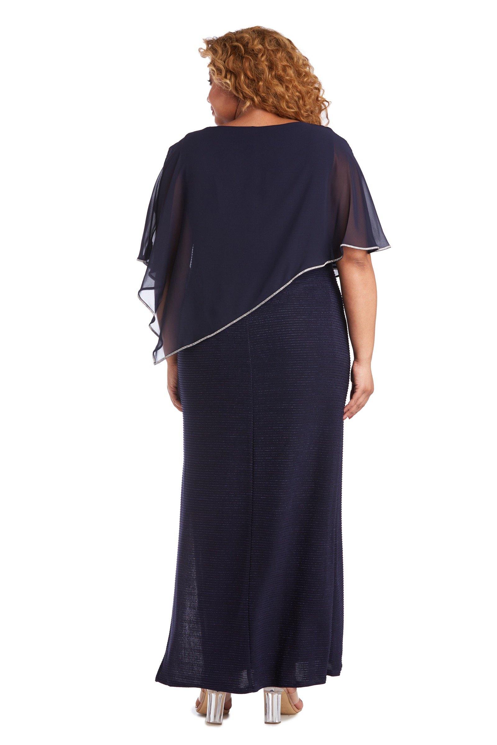 R&M Richards 7076W Long Plus Size Poncho Dress