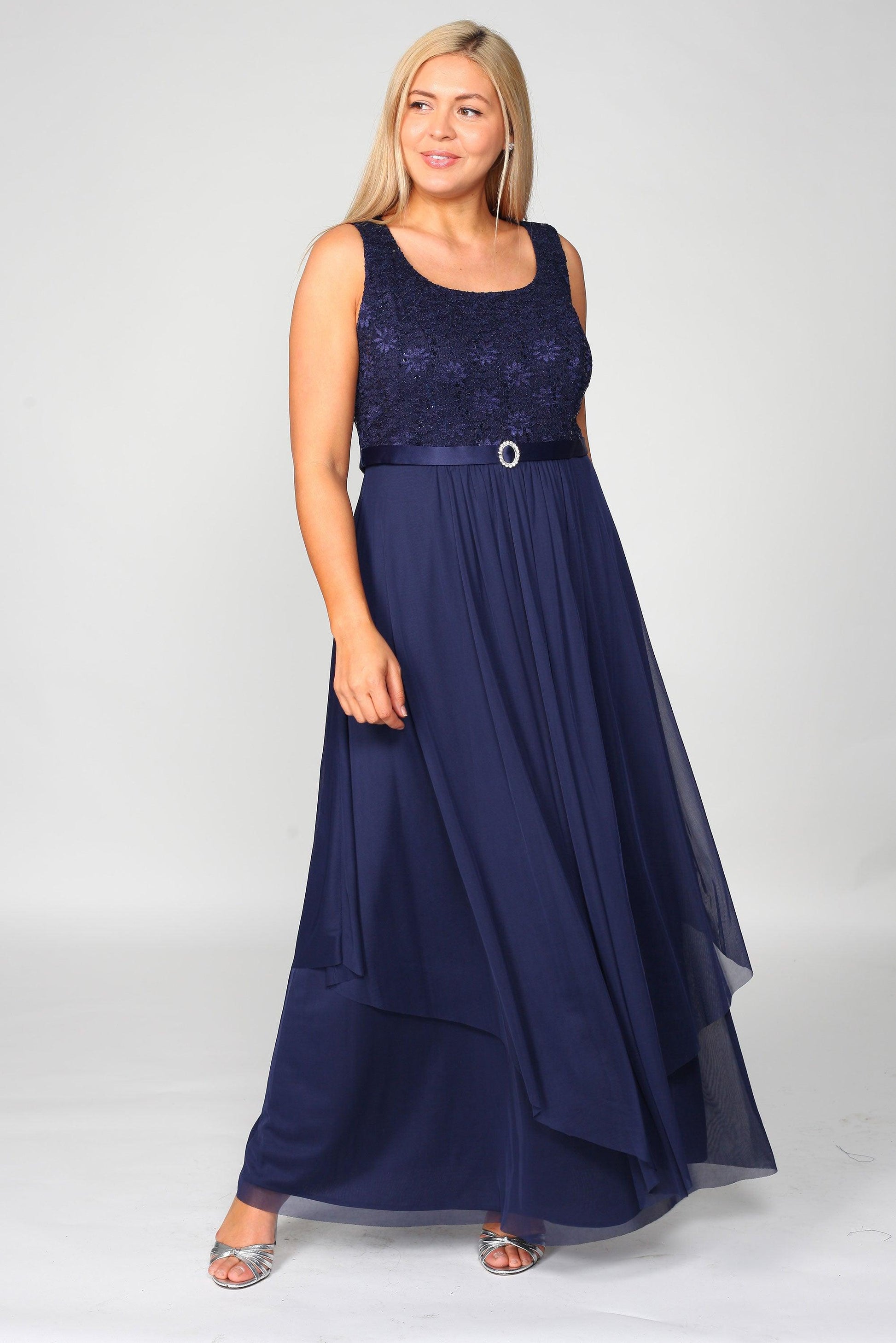 R&M Richards 7300W Plus Size Long Formal Mother of the Bride Jacket Dress
