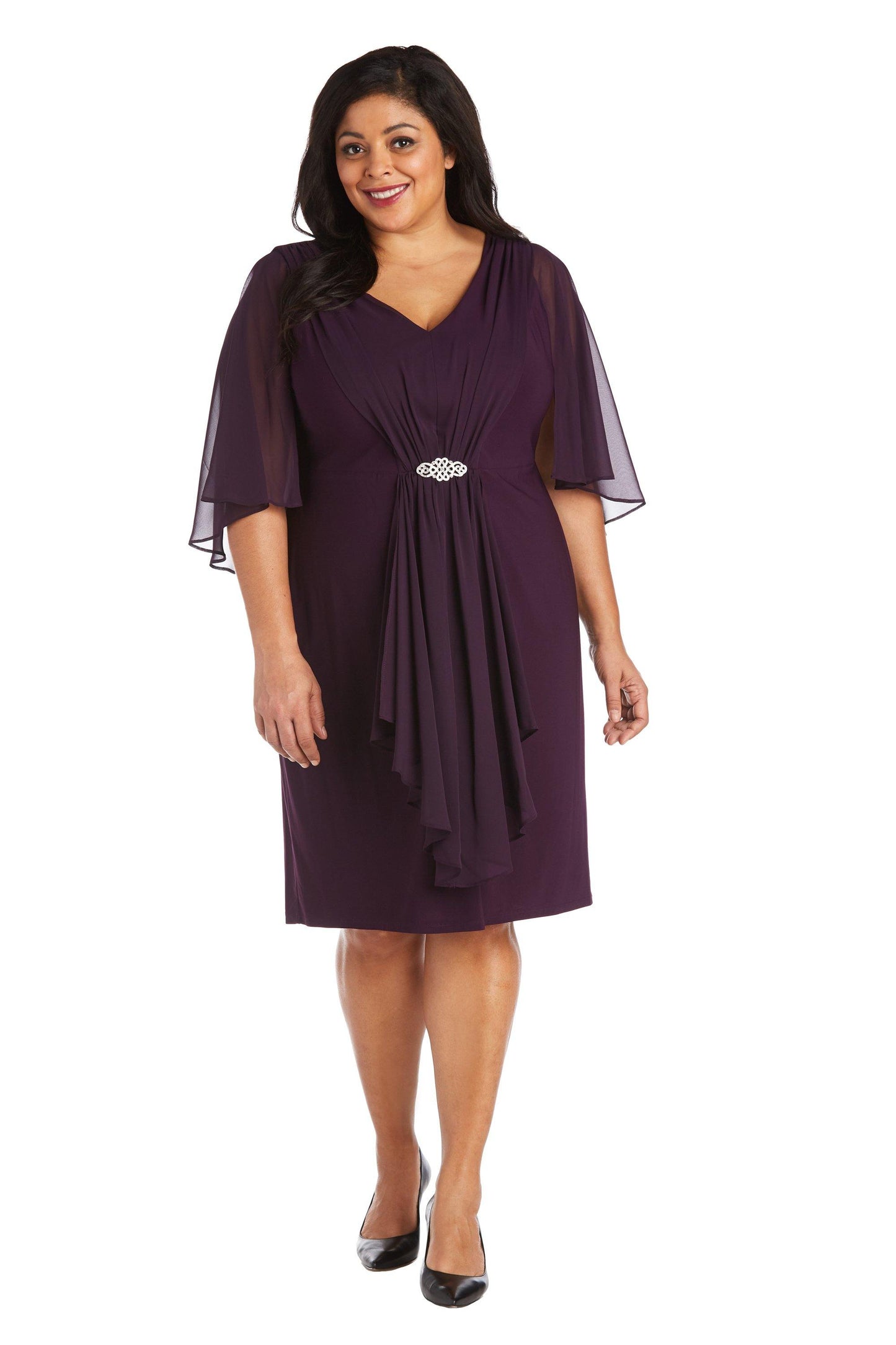 R&M Richards Short Plus Size Cocktail Dress 7367W - The Dress Outlet