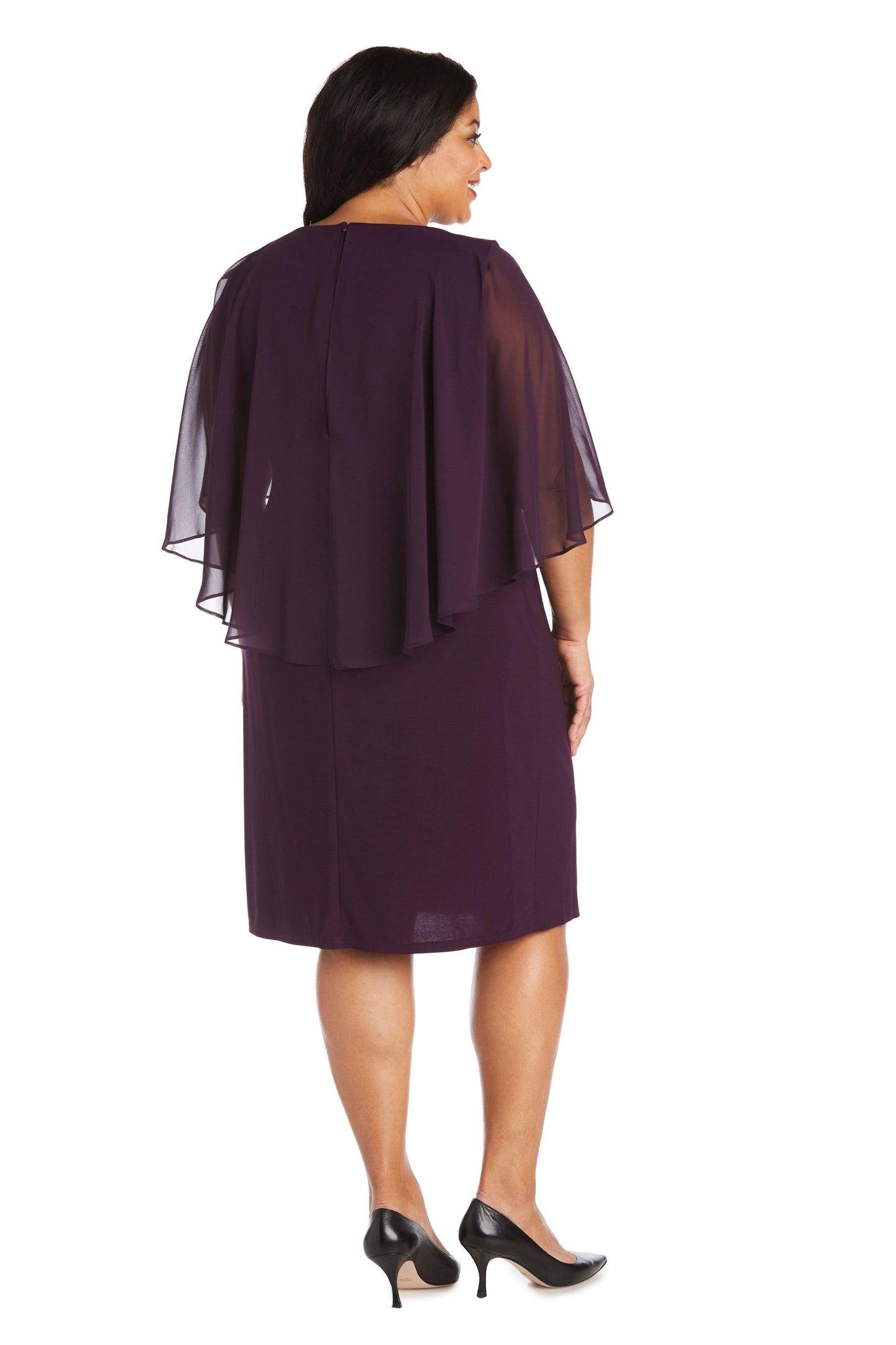 R&M Richards Short Plus Size Cocktail Dress 7367W - The Dress Outlet