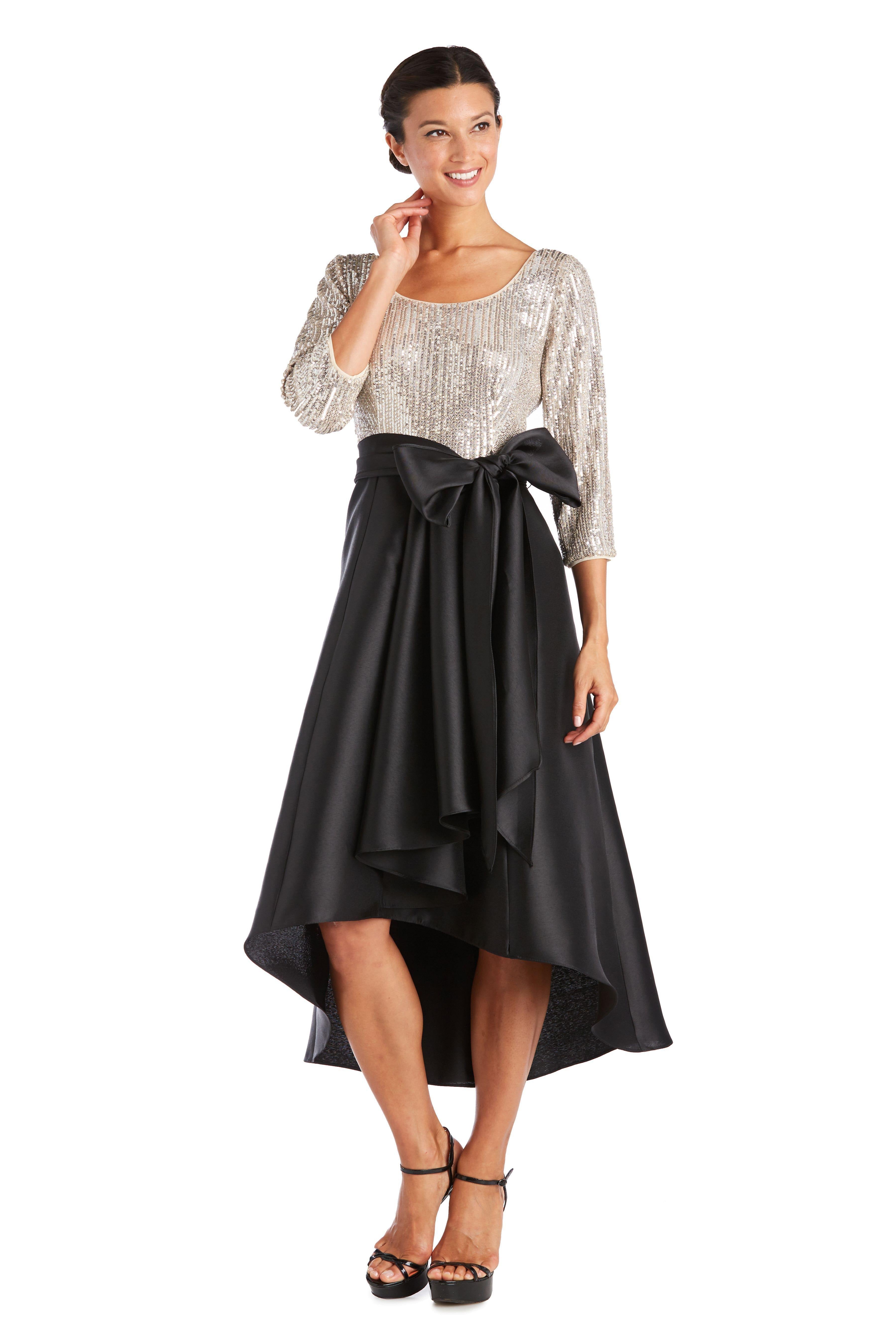 R&M Richards Sequin High Low Dress 7411 - The Dress Outlet