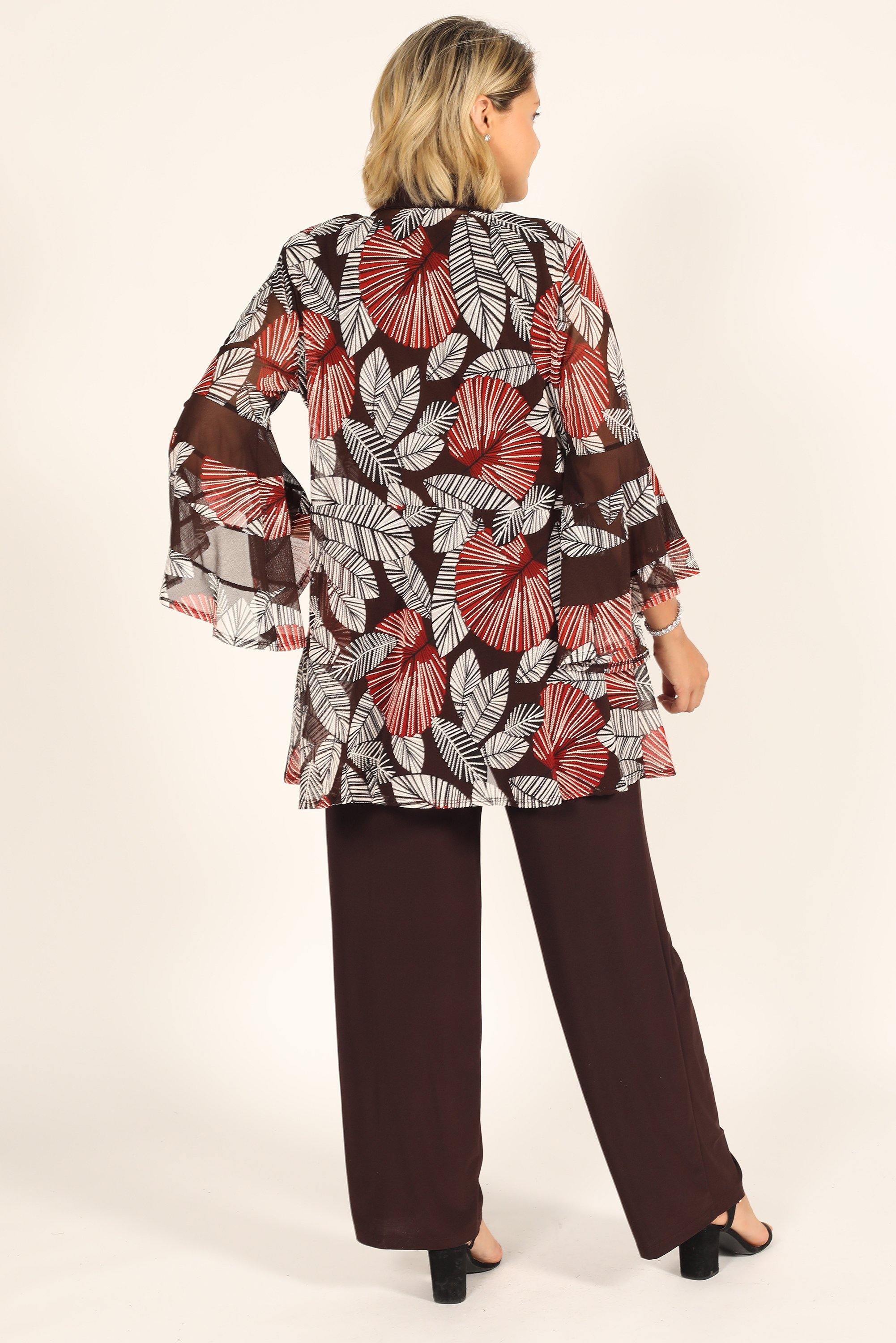 R&M Richards Plus Size Two Piece Print Pant Suit 7496W - The Dress Outlet
