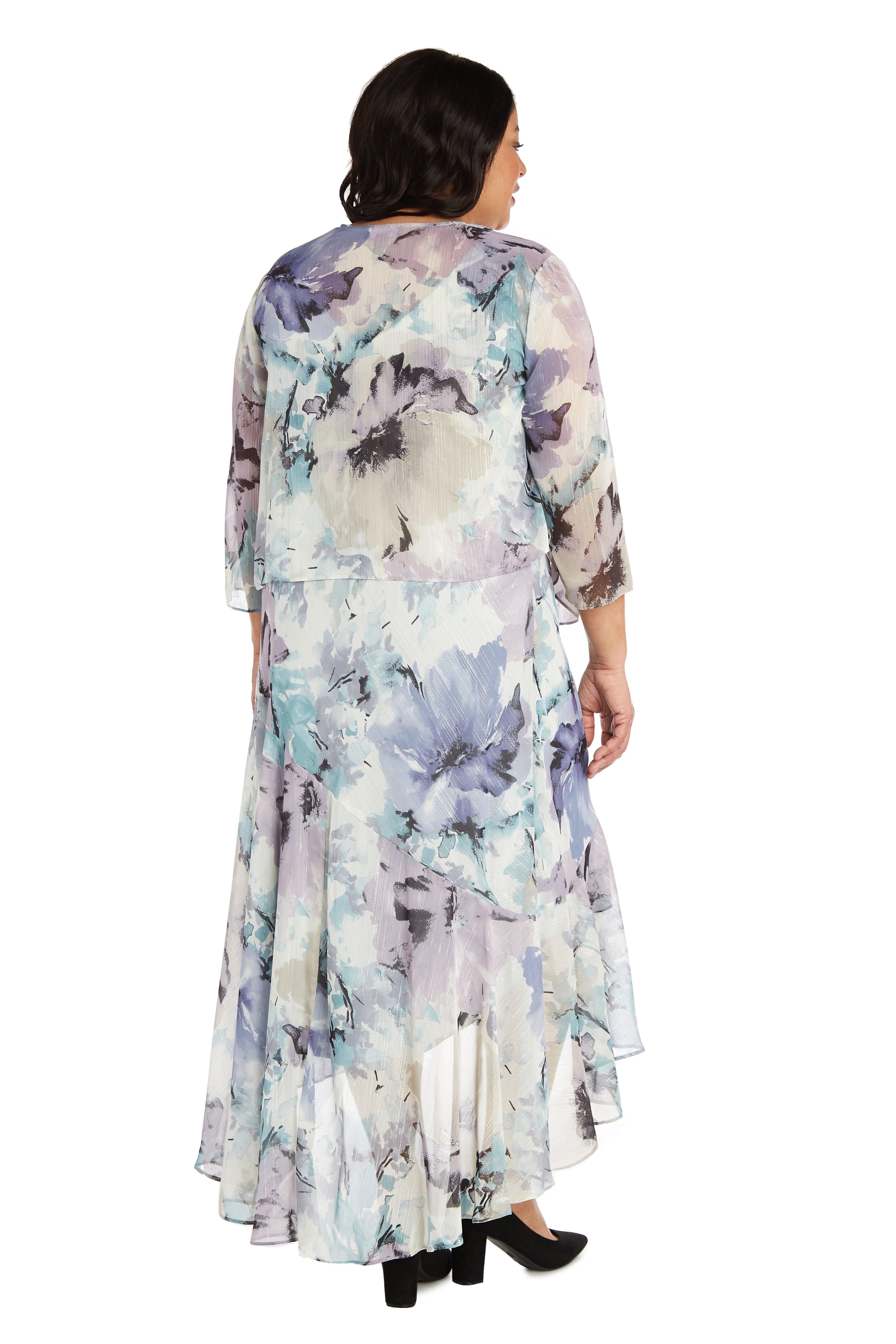 R&M Richards Plus Size High Low Jacket Dress 7763W - The Dress Outlet