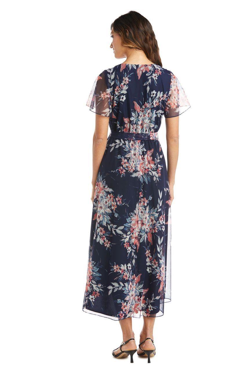 R&M Richards High Low Print Dress 7790 - The Dress Outlet