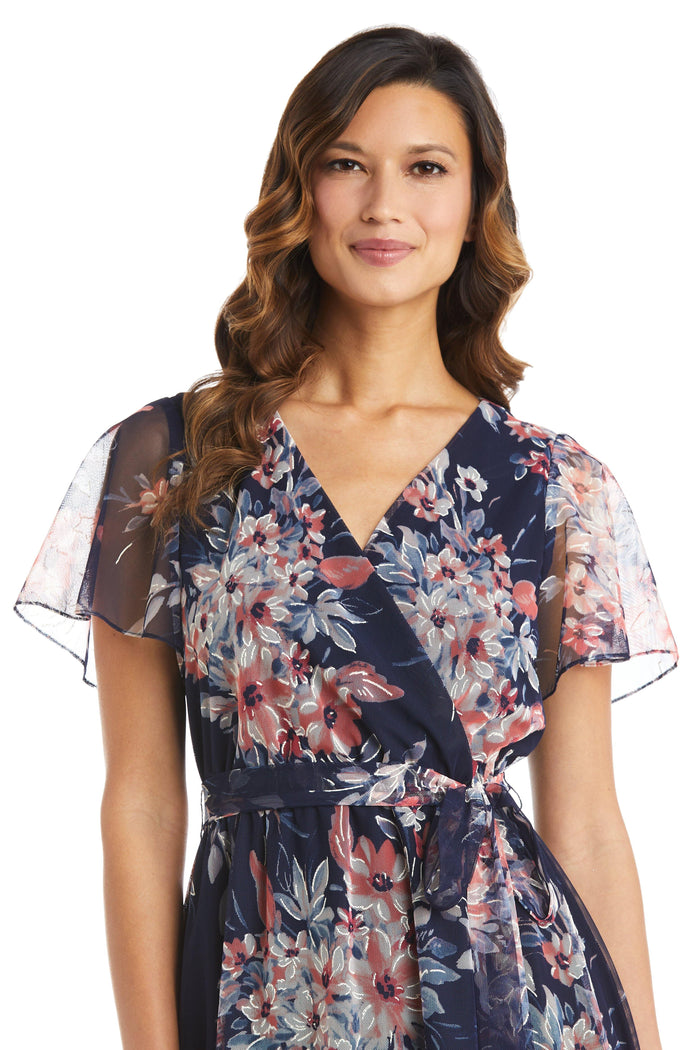 R&M Richards High Low Print Dress 7790 - The Dress Outlet