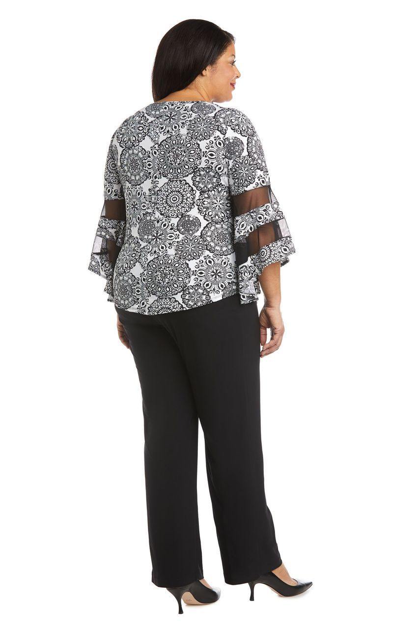 R&M Richards 7838W Plus Size Two Piece Pant Set