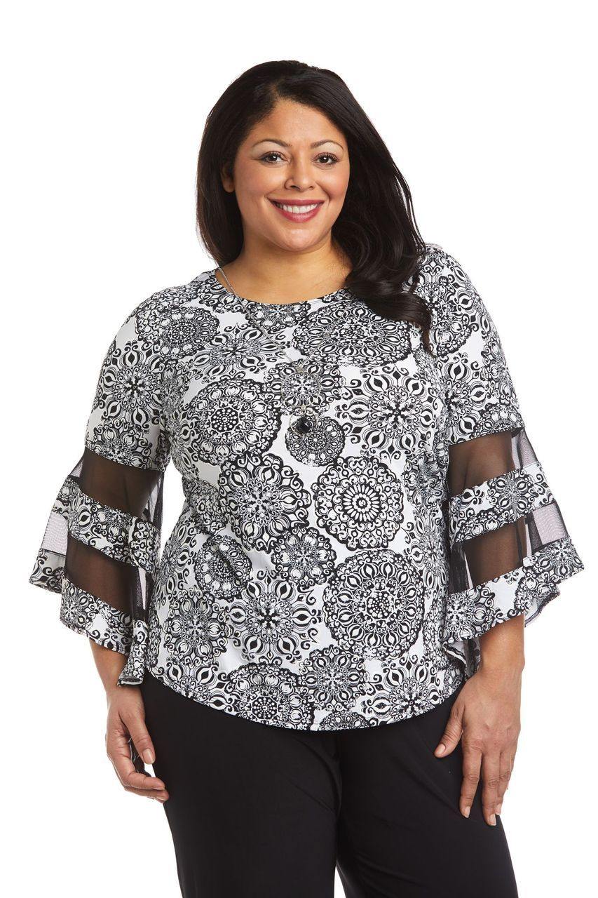 R&M Richards Plus Size Two Piece Pant Set 7838W - The Dress Outlet