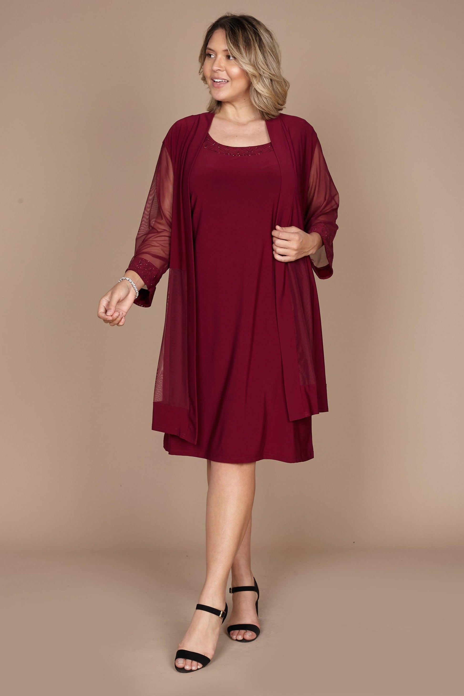 R&M Richards 8271W Short Mother Of Bride Plus Size Dress