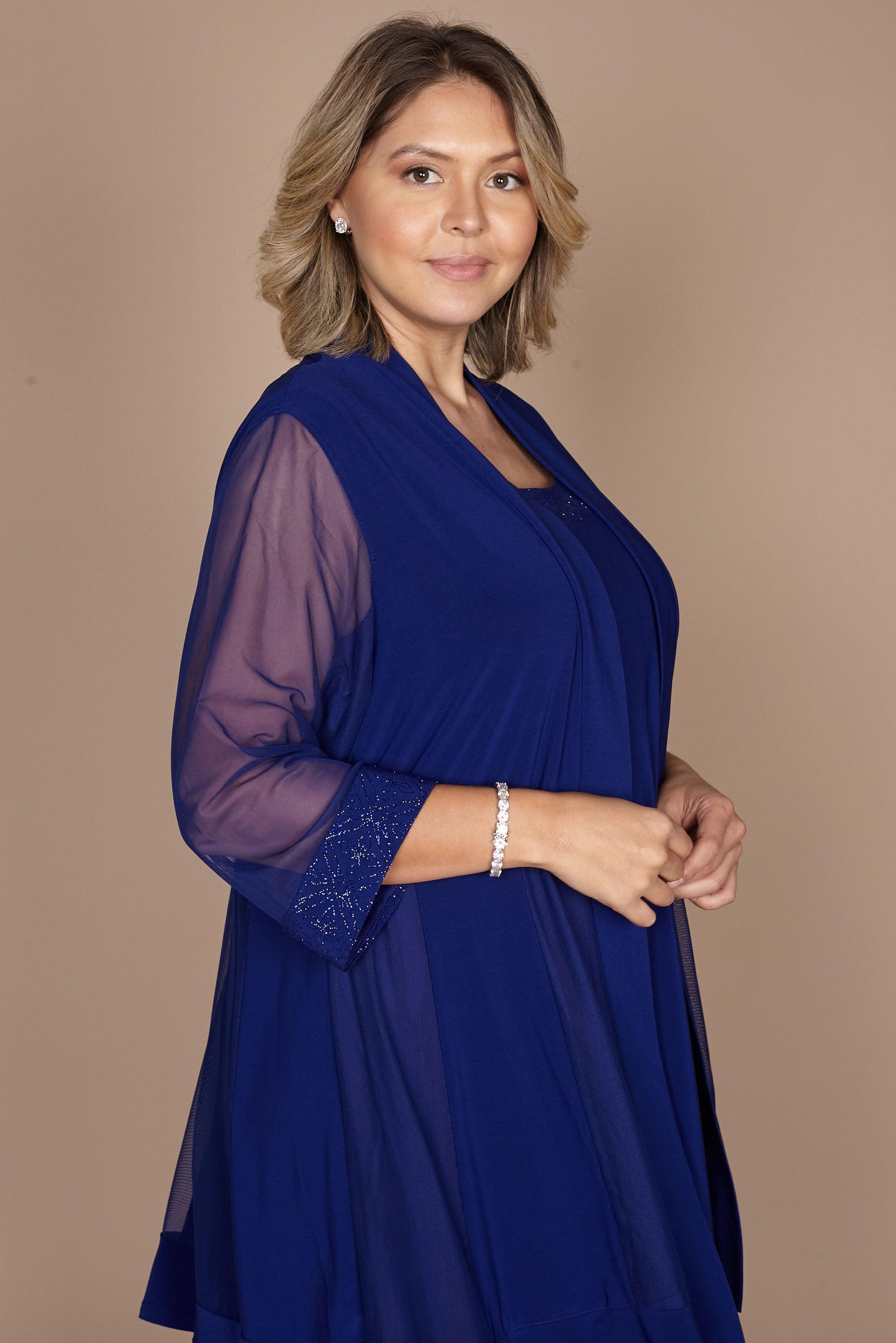 R&M Richards 8271W Short Mother Of Bride Plus Size Dress