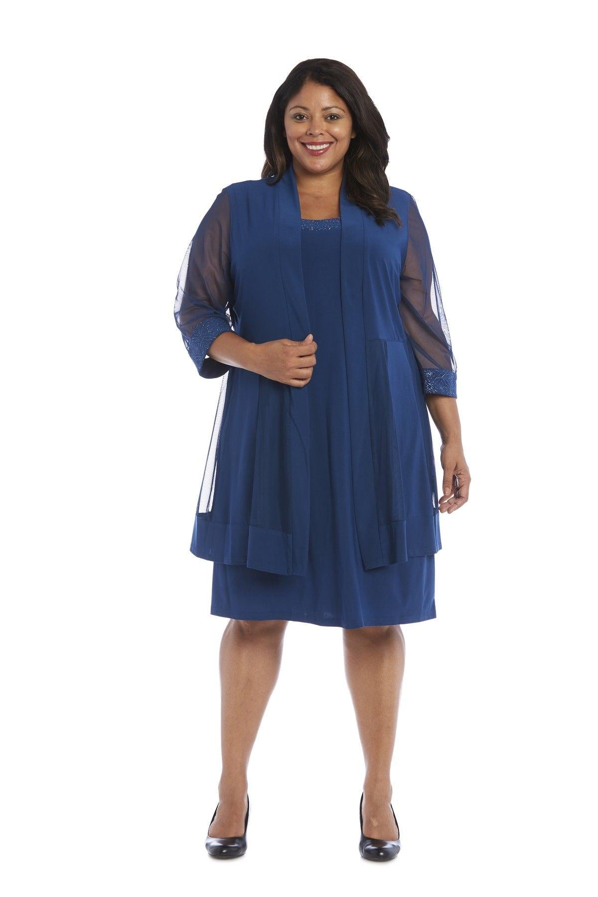 R&M Richards 8271W Short Mother Of Bride Plus Size Dress