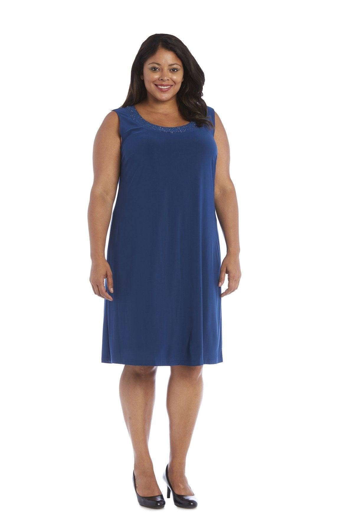 R&M Richards 8271W Short Mother Of Bride Plus Size Dress