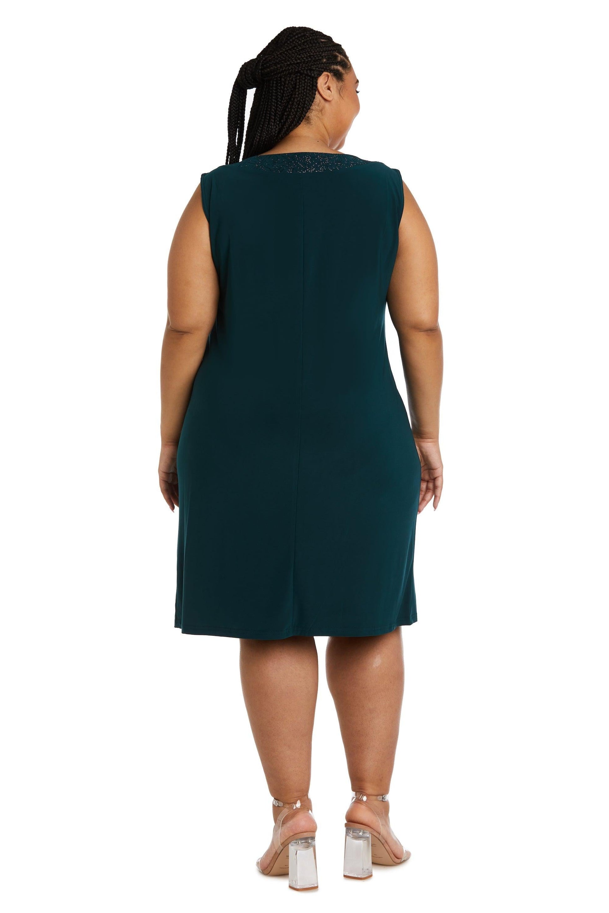 R&M Richards 8271W Short Mother Of Bride Plus Size Dress