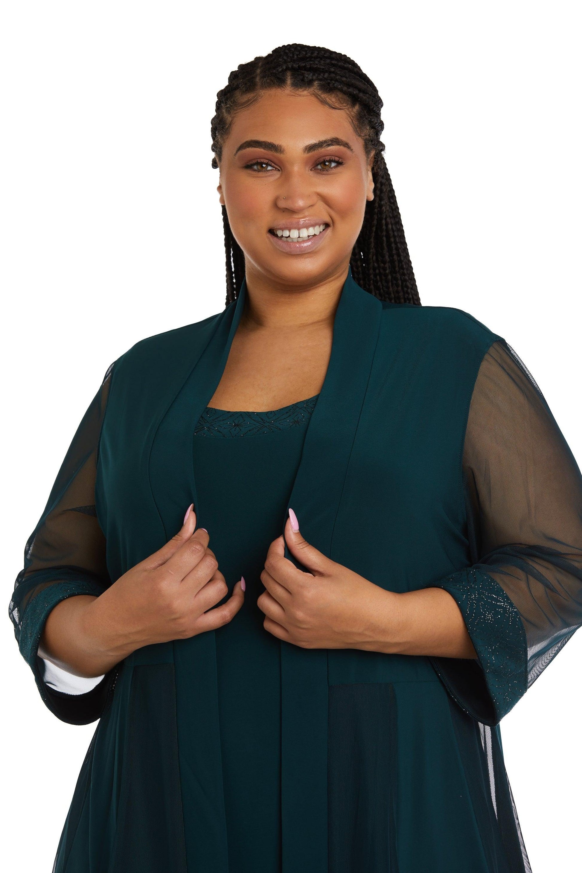 R&M Richards 8271W Short Mother Of Bride Plus Size Dress