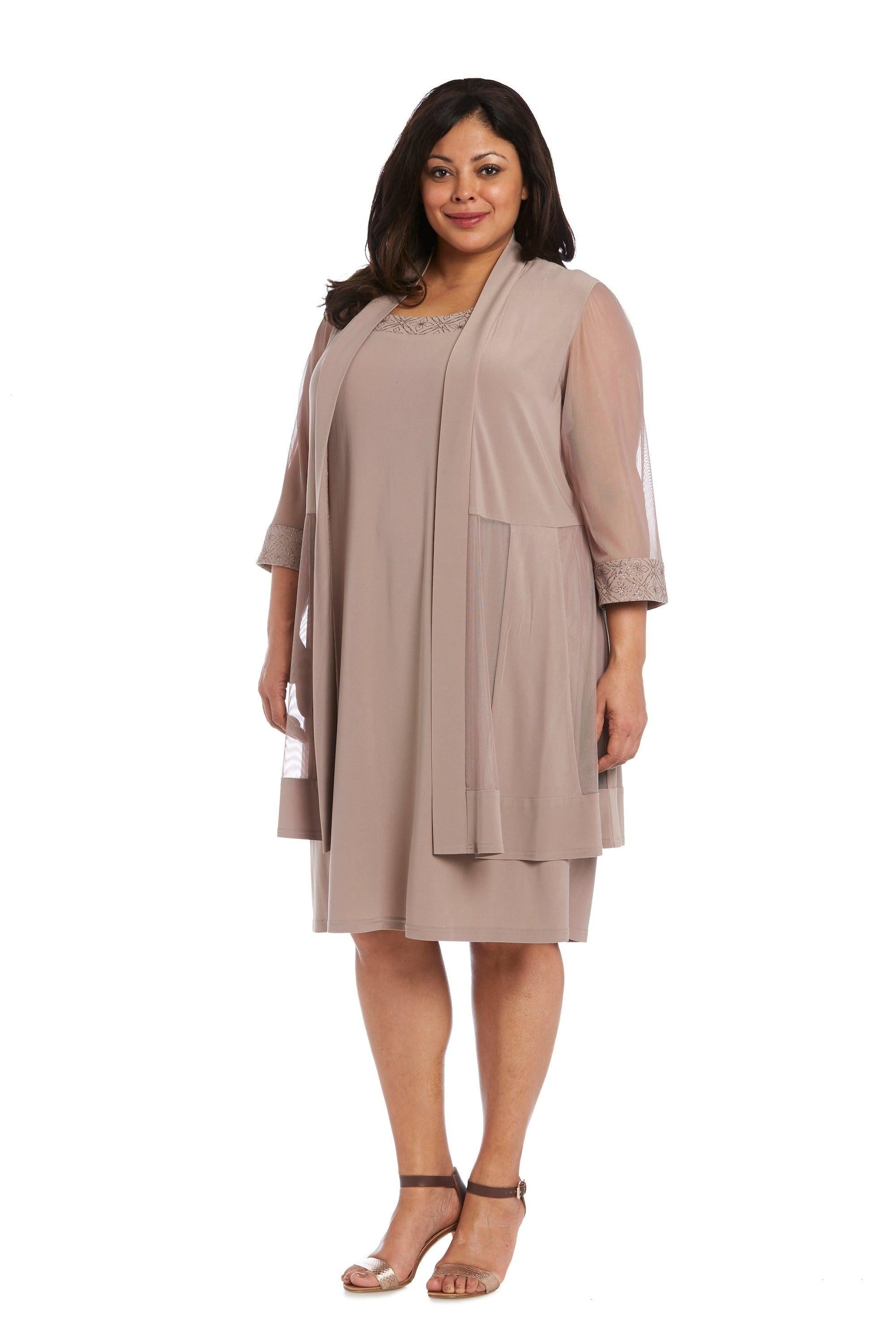 R&M Richards 8271W Short Mother Of Bride Plus Size Dress