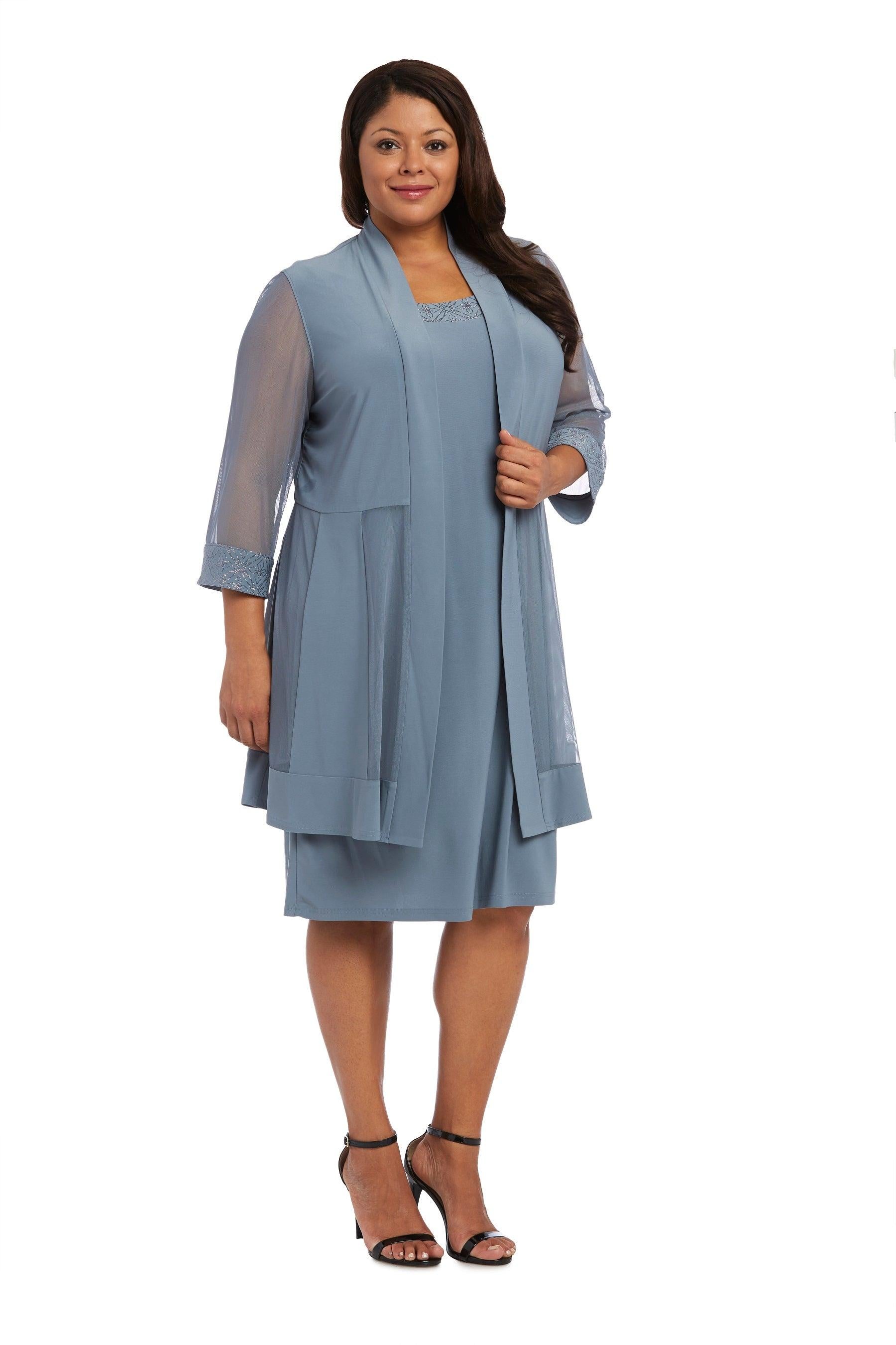 R&M Richards 8271W Short Mother Of Bride Plus Size Dress