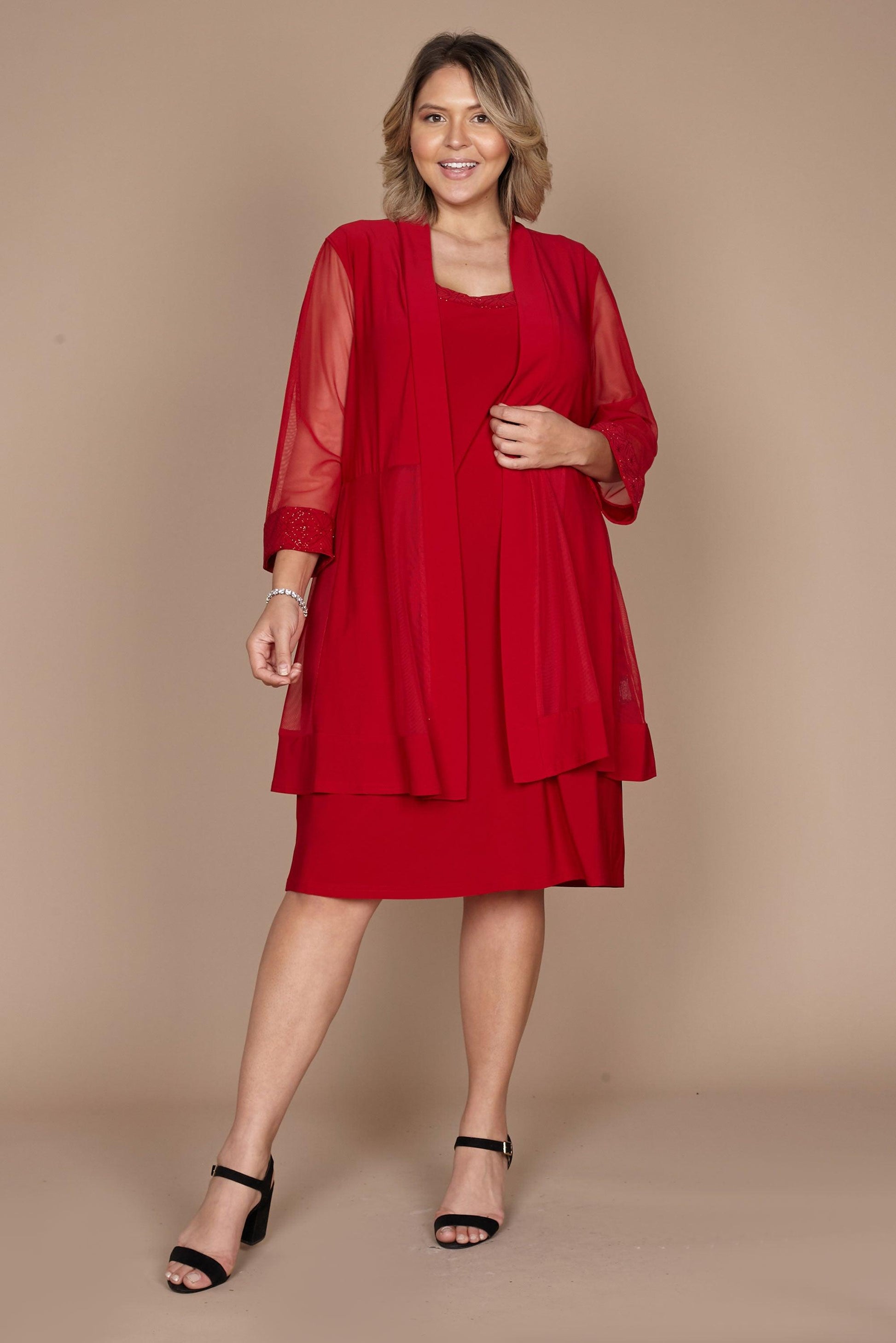 R&M Richards 8271W Short Mother Of Bride Plus Size Dress