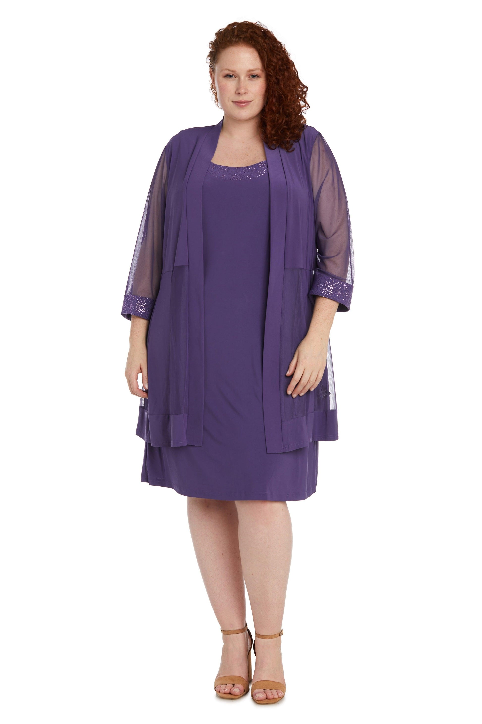 R&M Richards 8271W Short Mother Of Bride Plus Size Dress