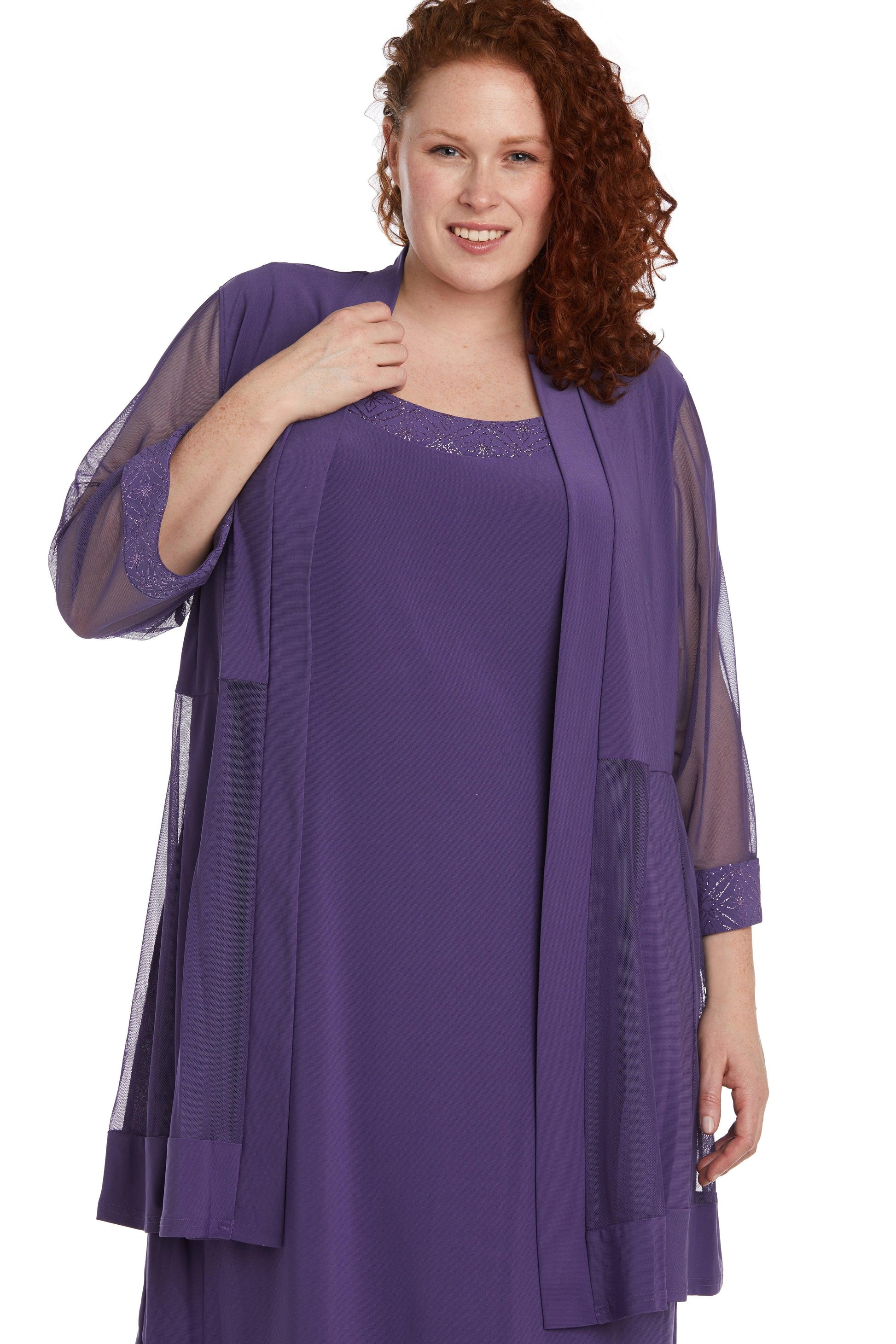 R&M Richards 8271W Short Mother Of Bride Plus Size Dress