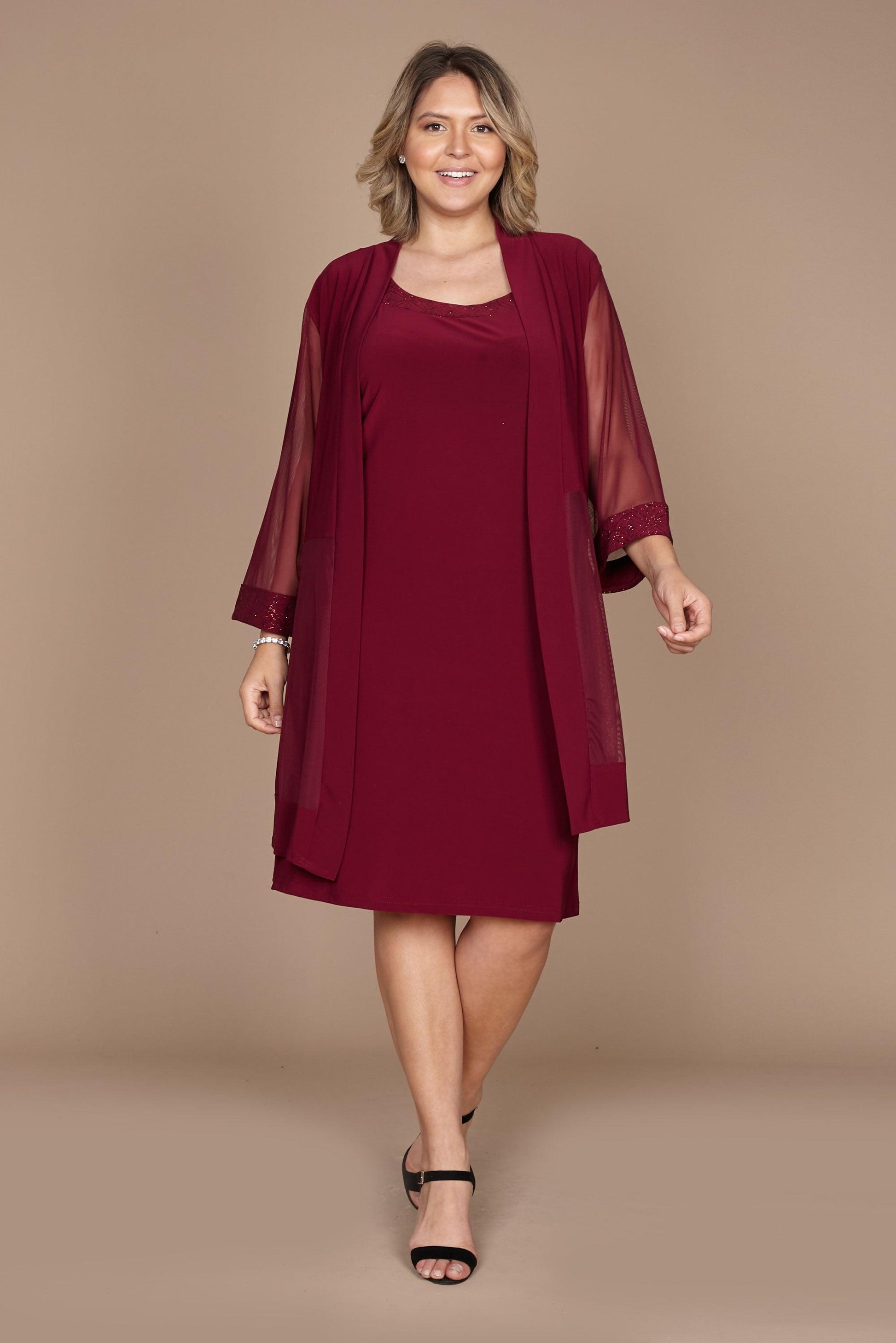 R&M Richards 8271W Short Mother Of Bride Plus Size Dress