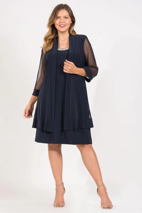 Short Beaded Jacket Dress R&M Richards 8442