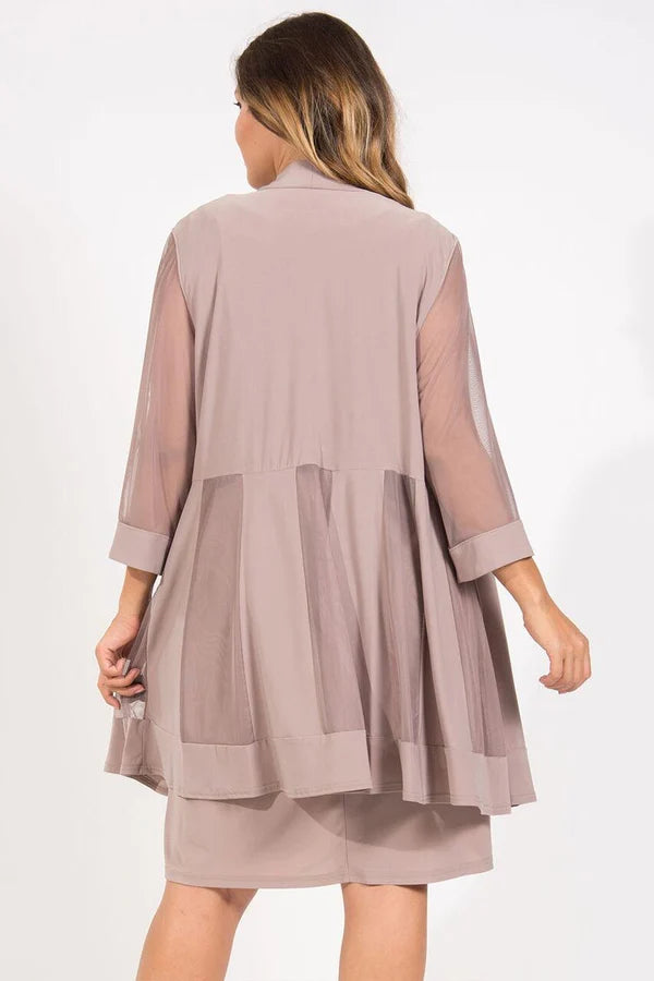 Short Beaded Jacket Dress Plus Size R&M Richards 8442W