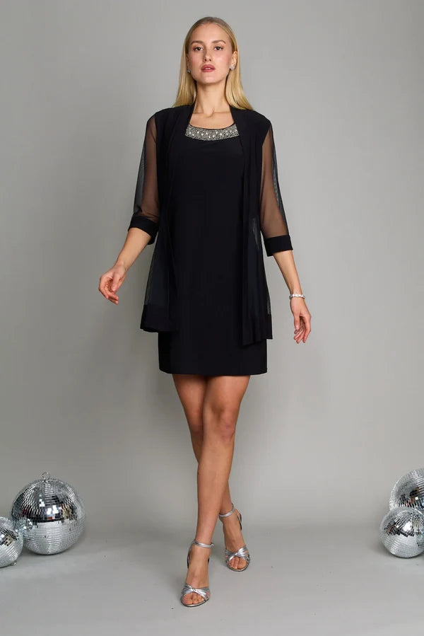 Short Beaded Jacket Dress R&M Richards 8442
