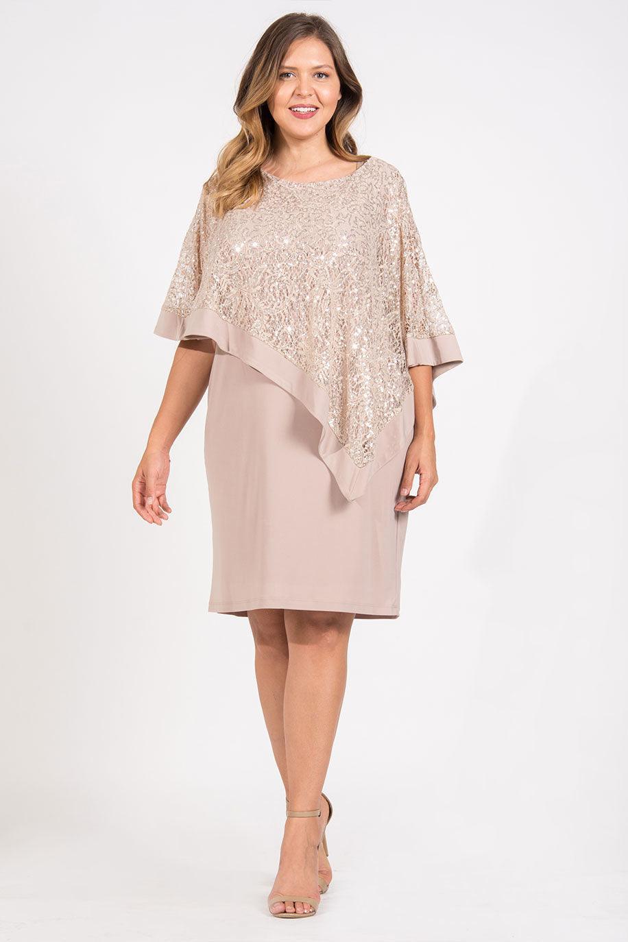 R&M Richards 8749W Plus Size Mother of the Bride Short Dress