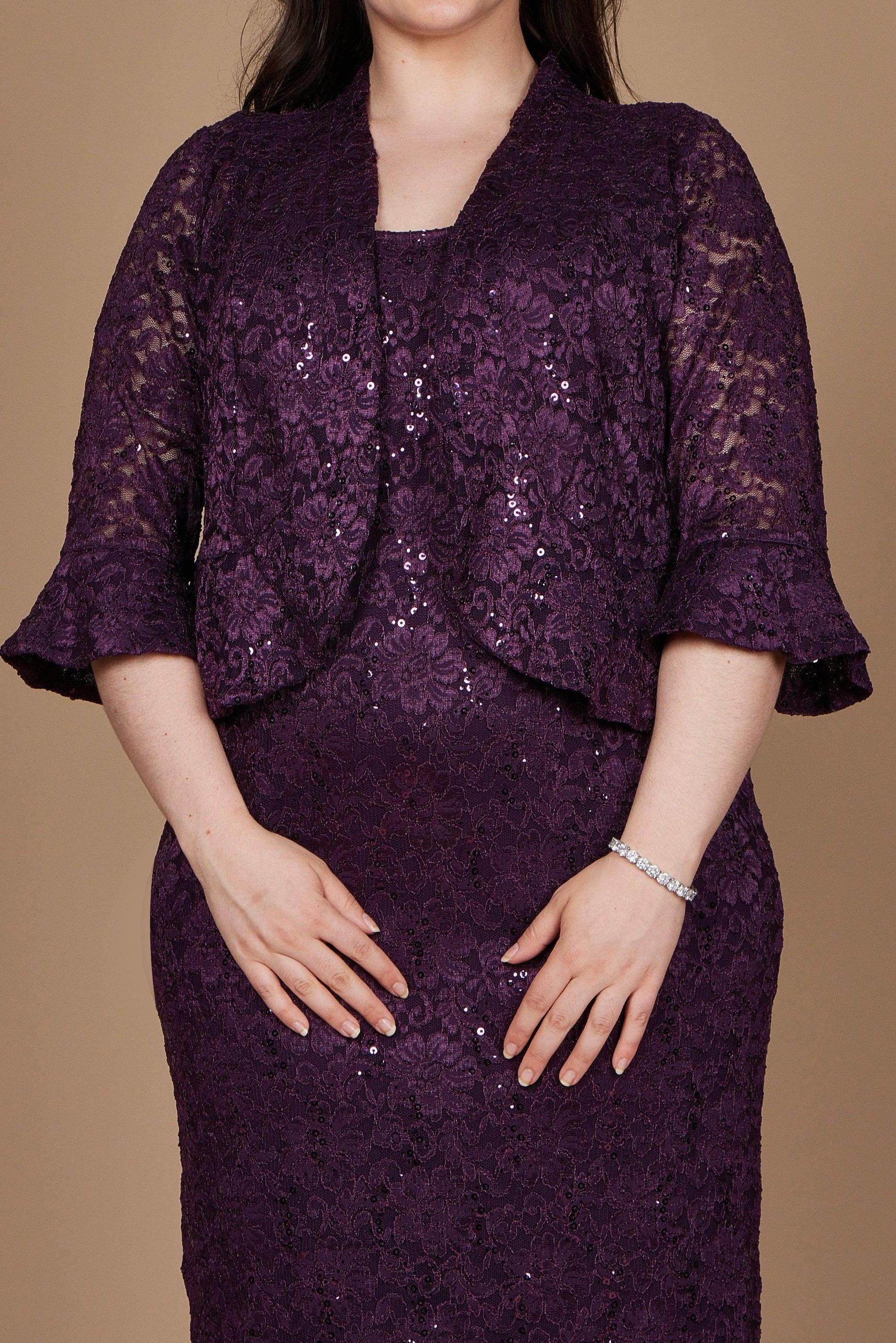 R&M Richards 9896 Long Mother Of The Bride Jacket Dress