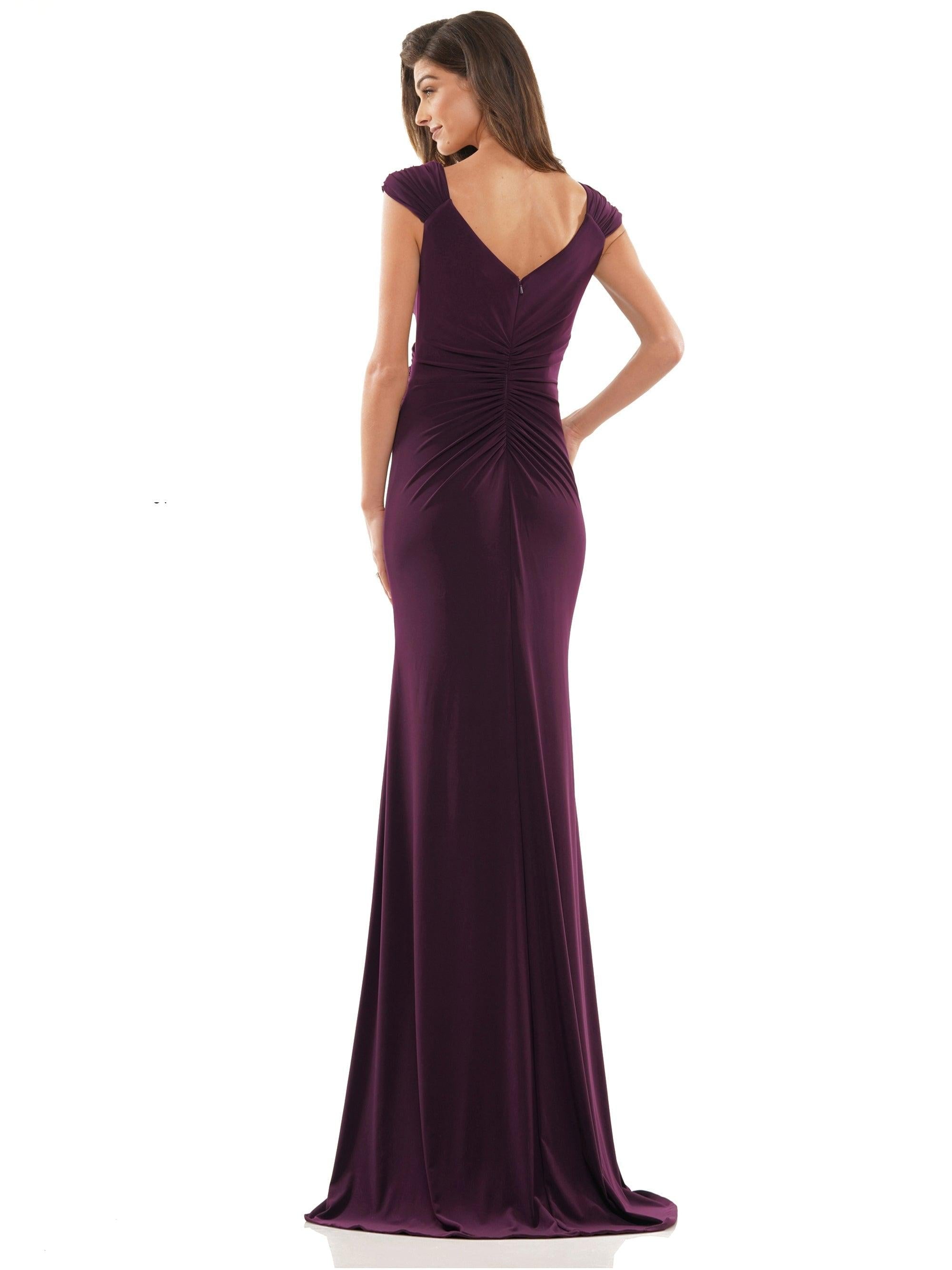 Rina di Montella Long Cap Sleeve Formal Dress 2824 - The Dress Outlet