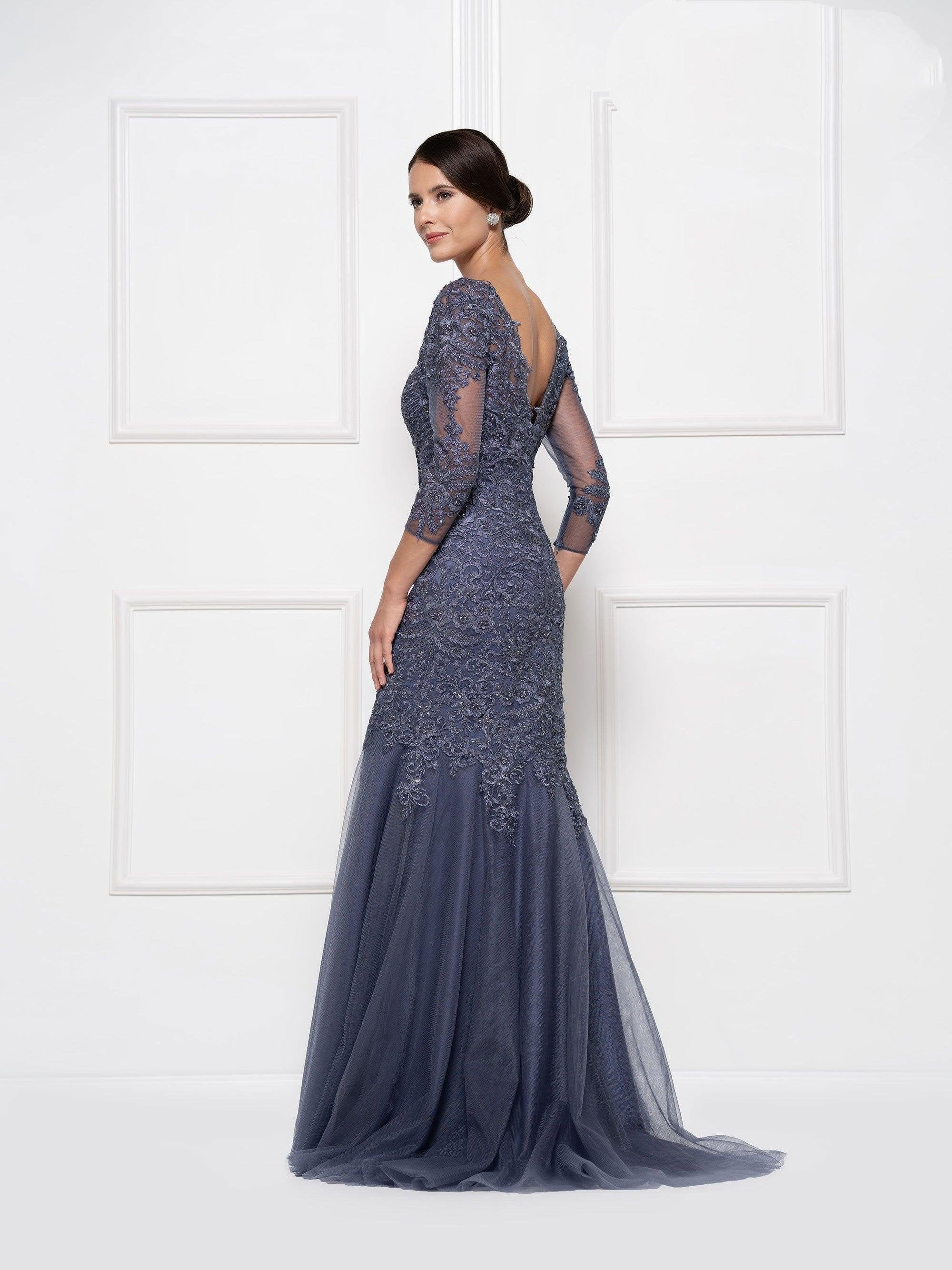 Rina di Montella Long Formal Long Sleeve Dress 2682 - The Dress Outlet