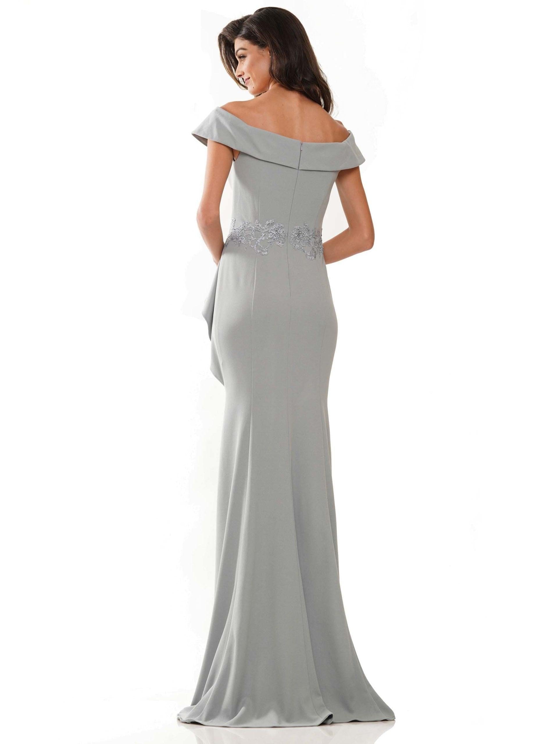 Rina di Montella Long Off Shoulder Formal Gown 2821 - The Dress Outlet