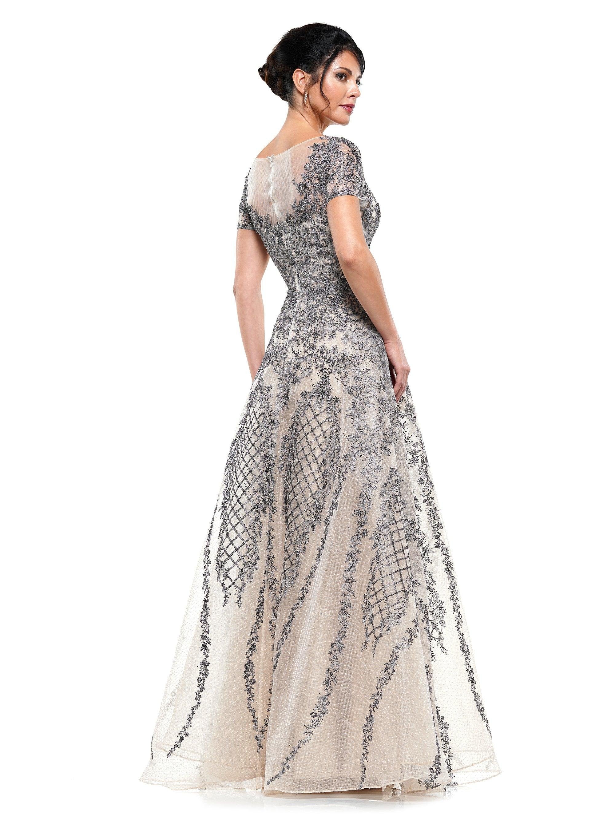 Rina di Montella Long Short Sleeve Dress 2669 - The Dress Outlet