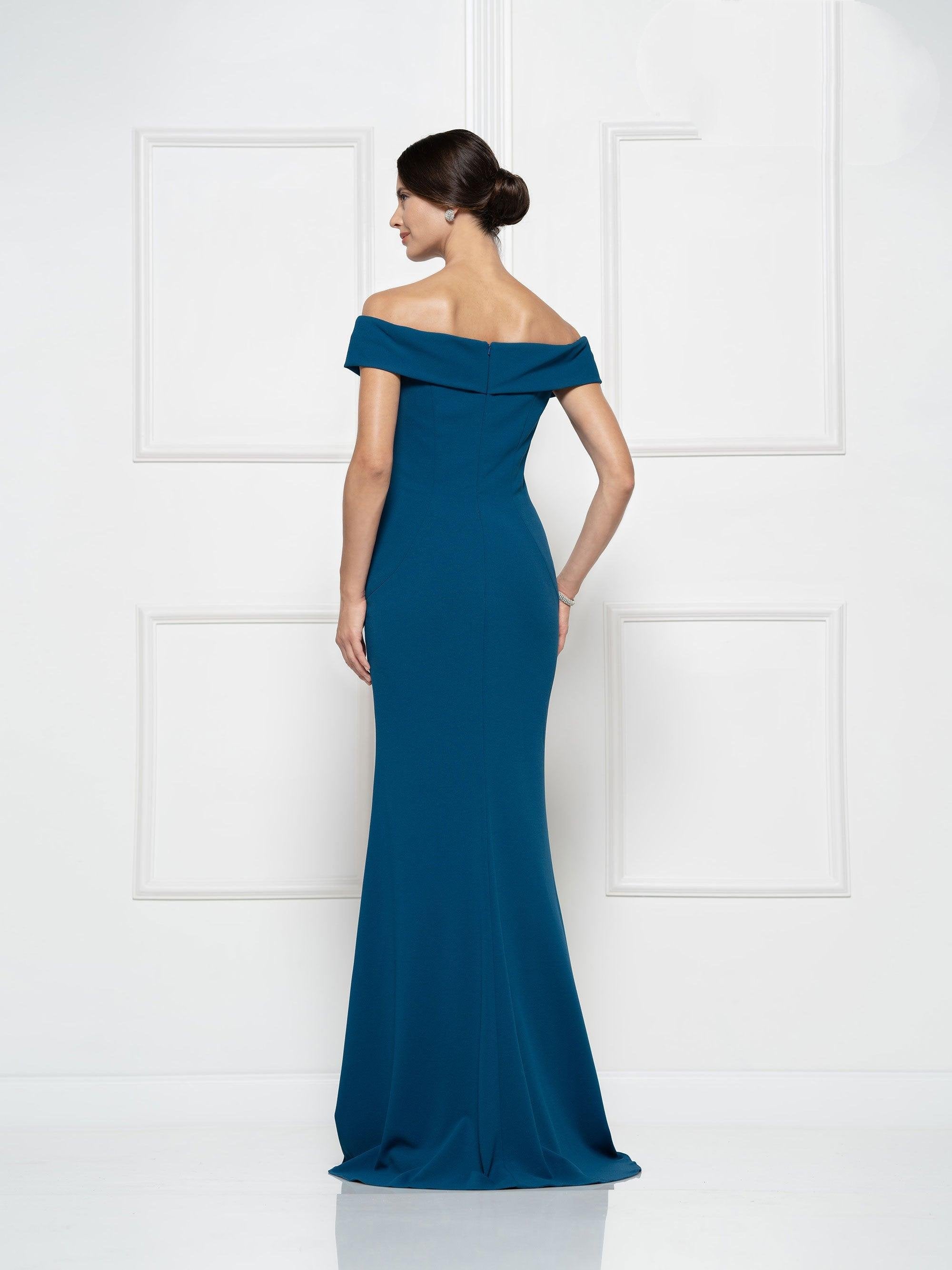 Rina di Montella Off Shoulder Long Dress 2690 - The Dress Outlet