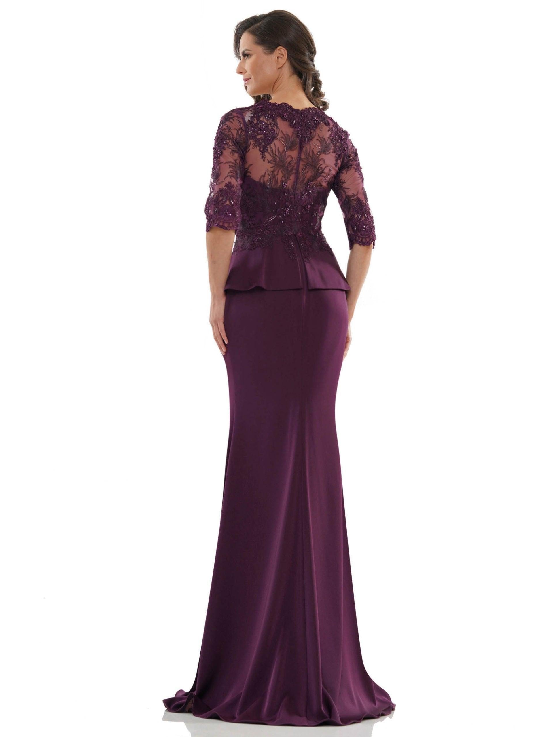 Rina di Montella Peplum Style Long Dress 2685 - The Dress Outlet