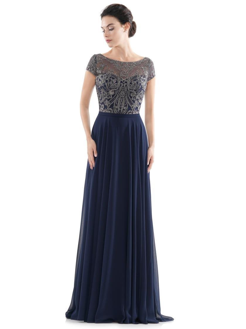 Rina di Montella Short Sleeve Formal Long Gown 2719 - The Dress Outlet