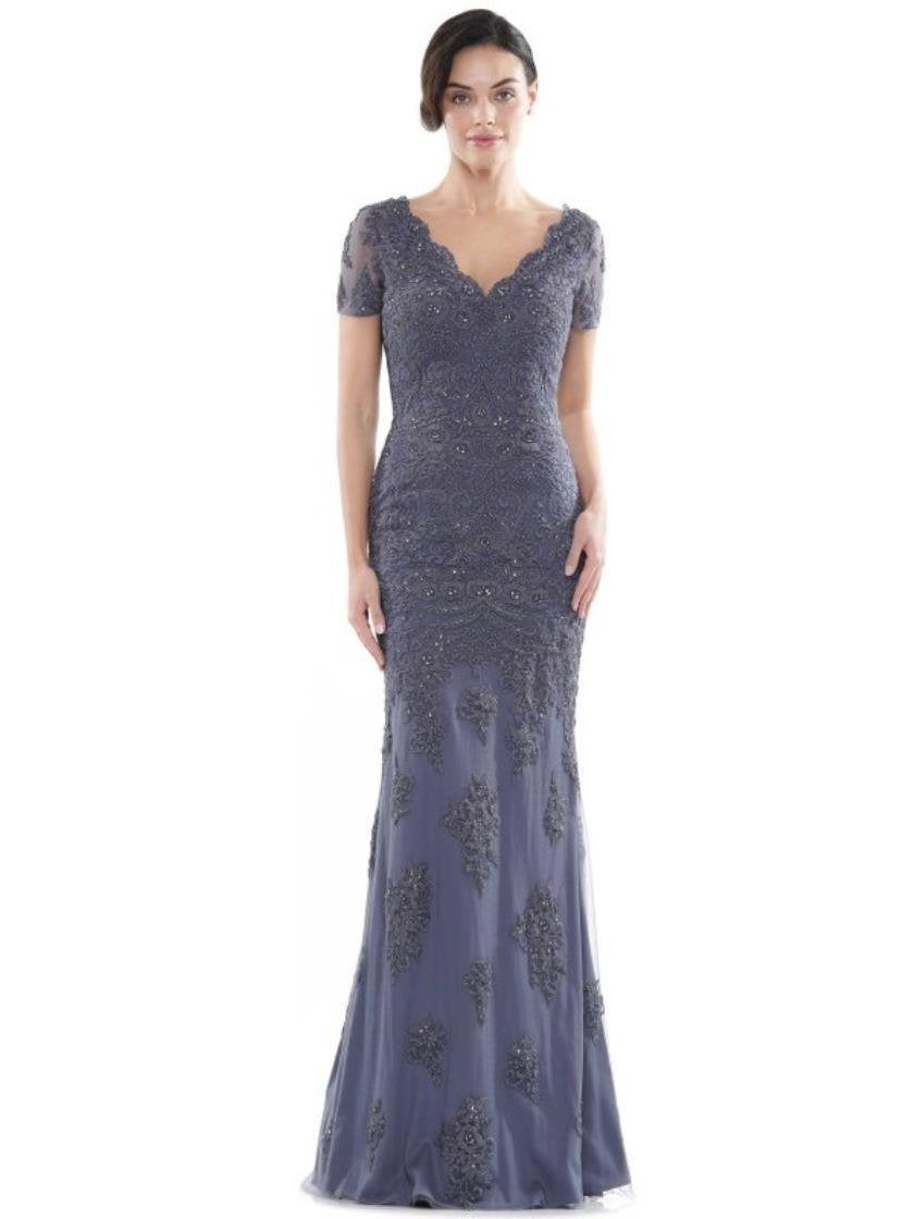 Rina di Montella Short Sleeve Long Formal Gown 2710 - The Dress Outlet