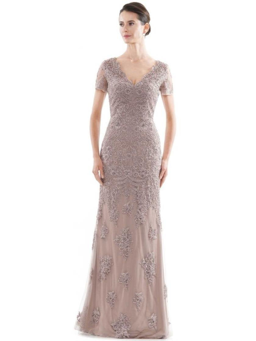 Rina di Montella Short Sleeve Long Formal Gown 2710 - The Dress Outlet