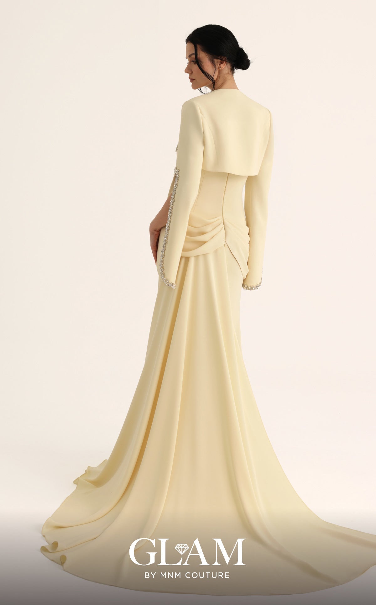 Sweetheart Floor-Length Crepe Formal Sheath MNM Couture O07851