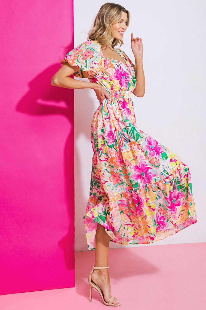 Sweetheart Midi Chiffon Garden Party A-Line Dress Flying Tomato ID20732