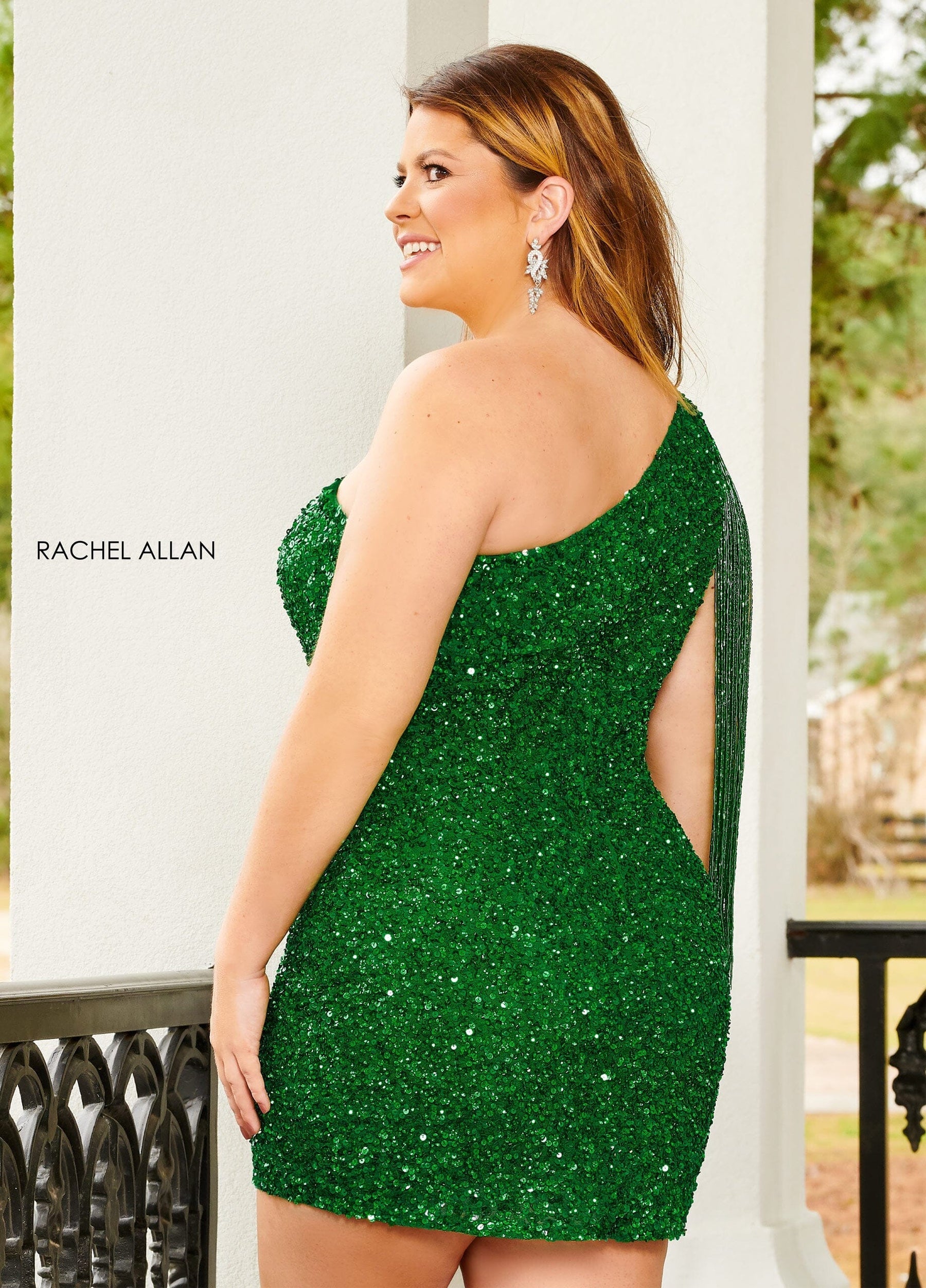 One-Shoulder Mini Sequin Cocktail Bodycon Rachel Allan 40201